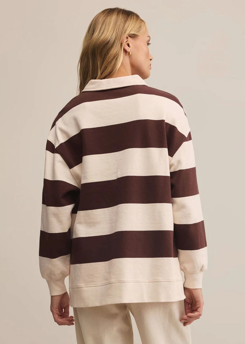 Soft Touch Feel Rugby Henley - Sandalwood