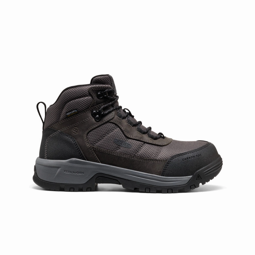 Men's Skokie Waterproof Work Boot (Carbon Toe)  |  Magnet/Black Stylish Footwear Shock   Absorbing Midsole