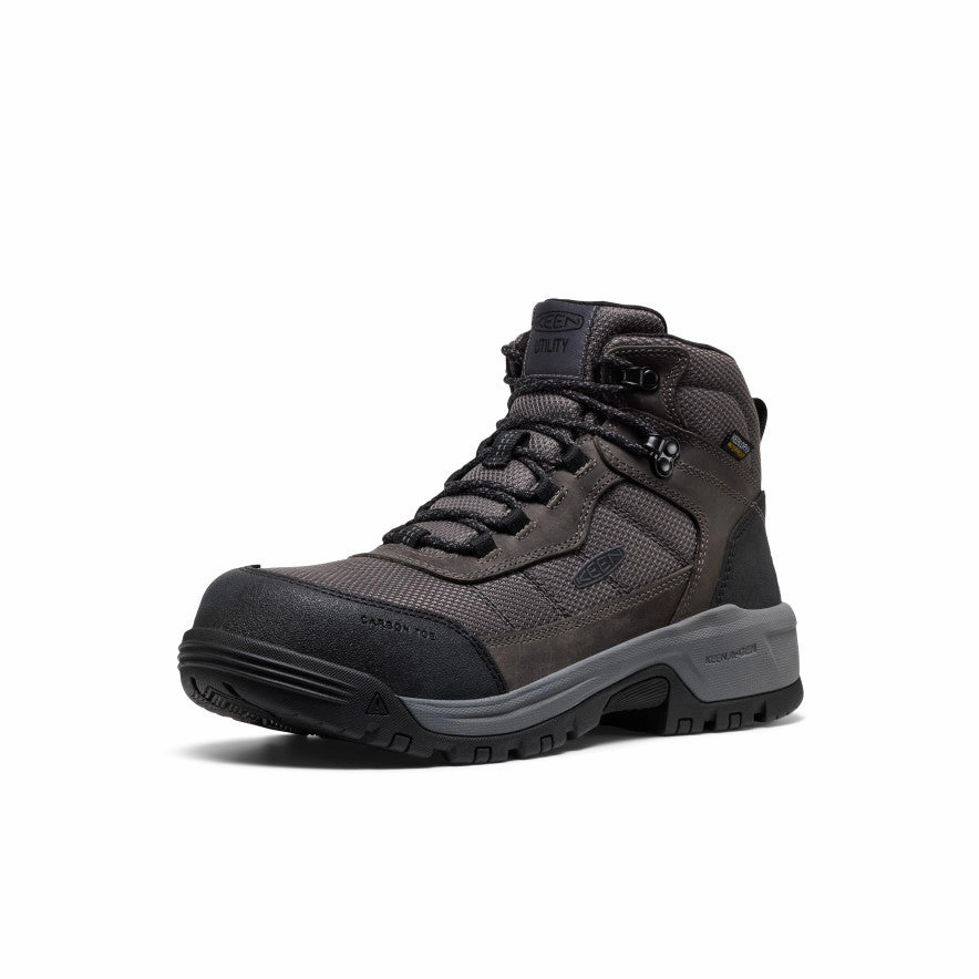 Men's Skokie Waterproof Work Boot (Carbon Toe)  |  Magnet/Black Comfort Lining Adventure Seeker