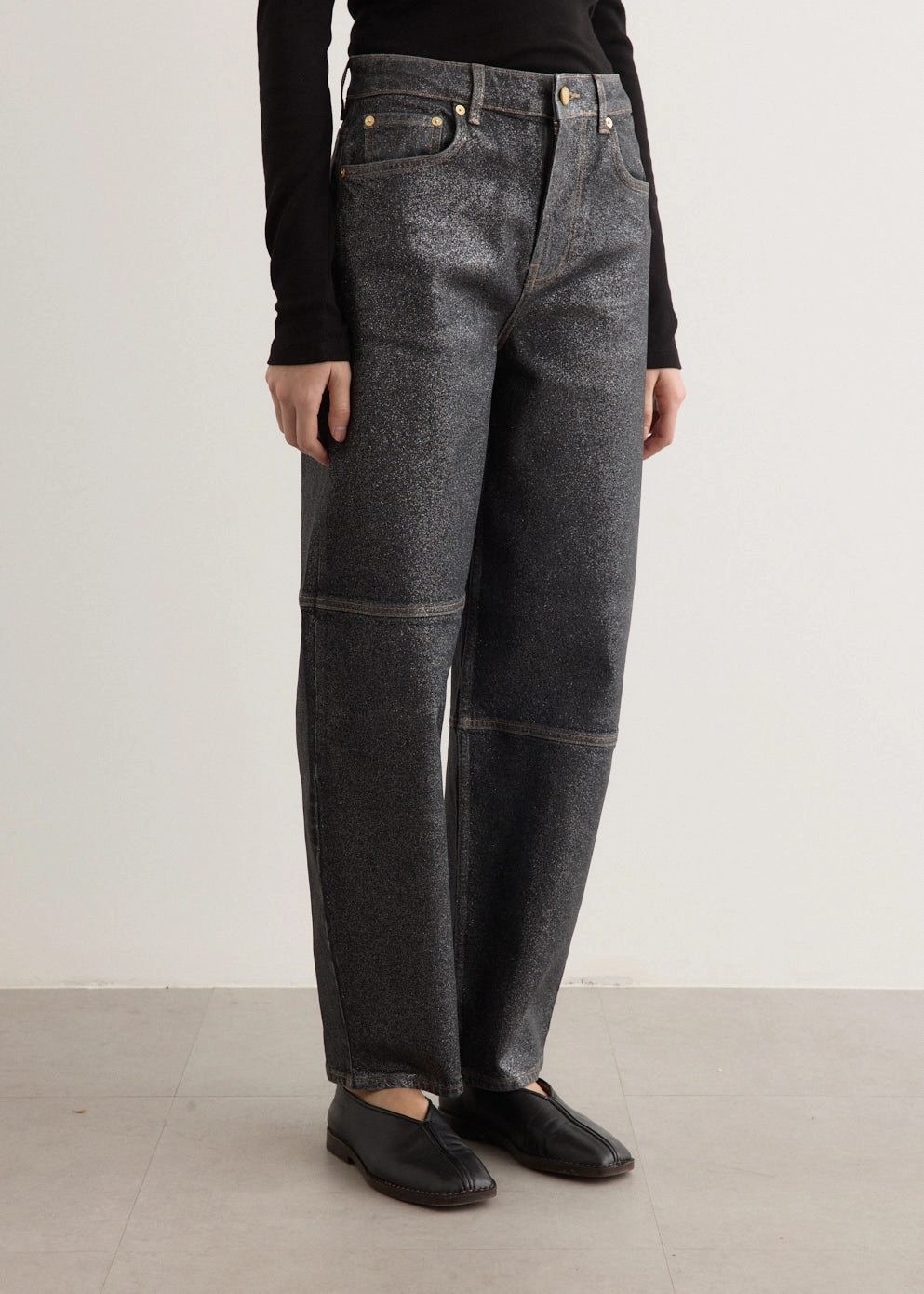 Artist Vibe Durable Easy Routine Shimmery Foil Denim Stary Jeans