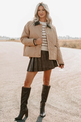 anniversary Up & Coming Quilted Barn Jacket (Camel)