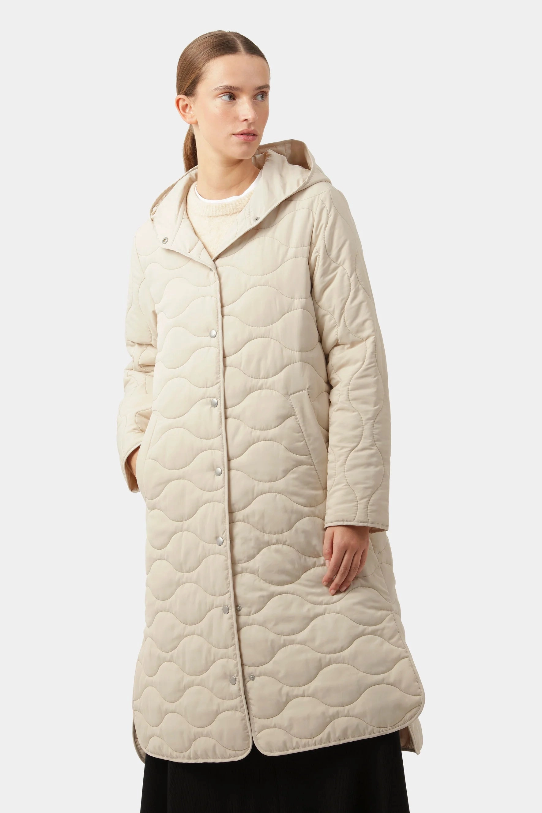 Patch Cream Quilt Coat