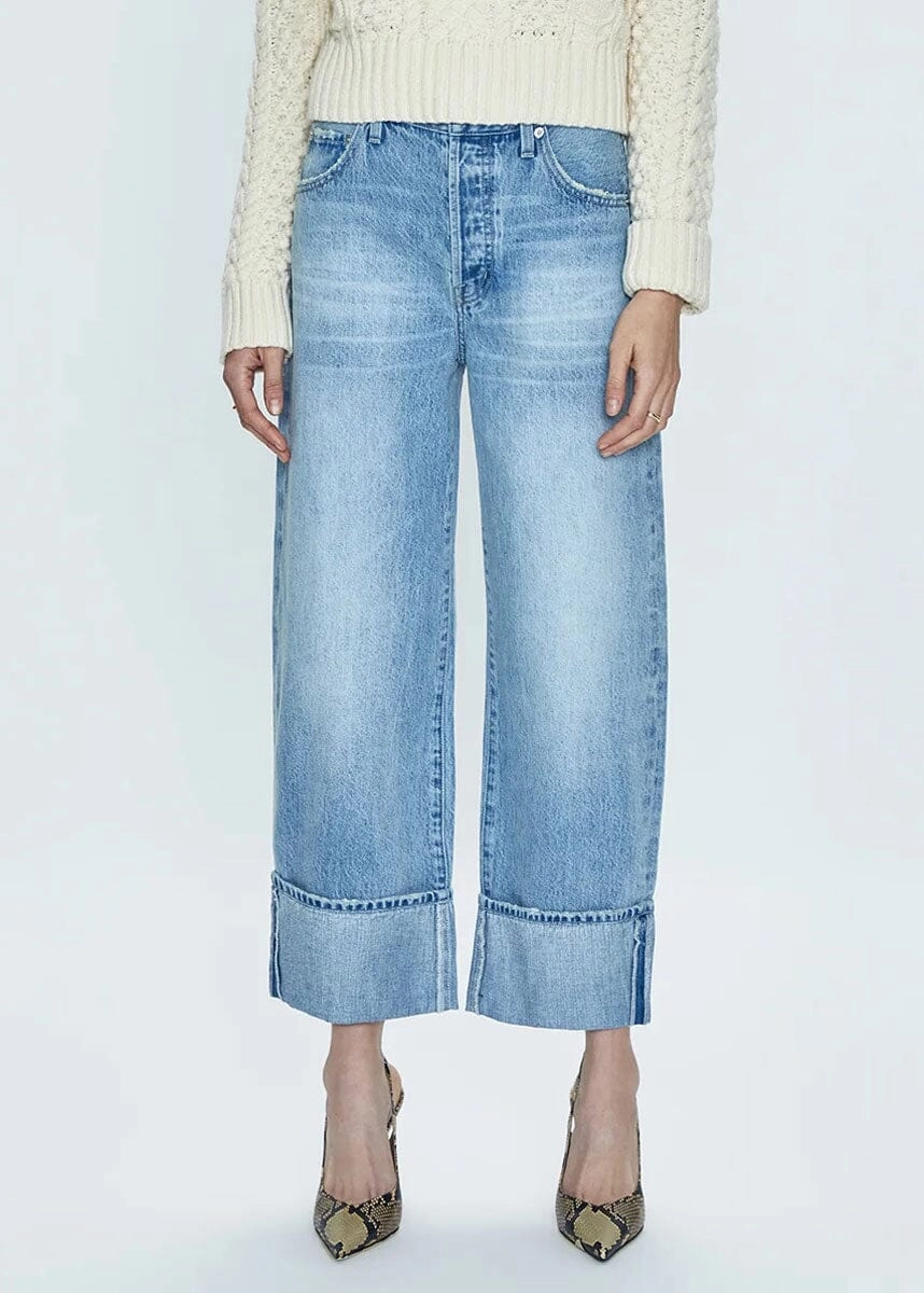 Ryder High Rise Cuffed Straight - Essex Travel Wear Rayon drape