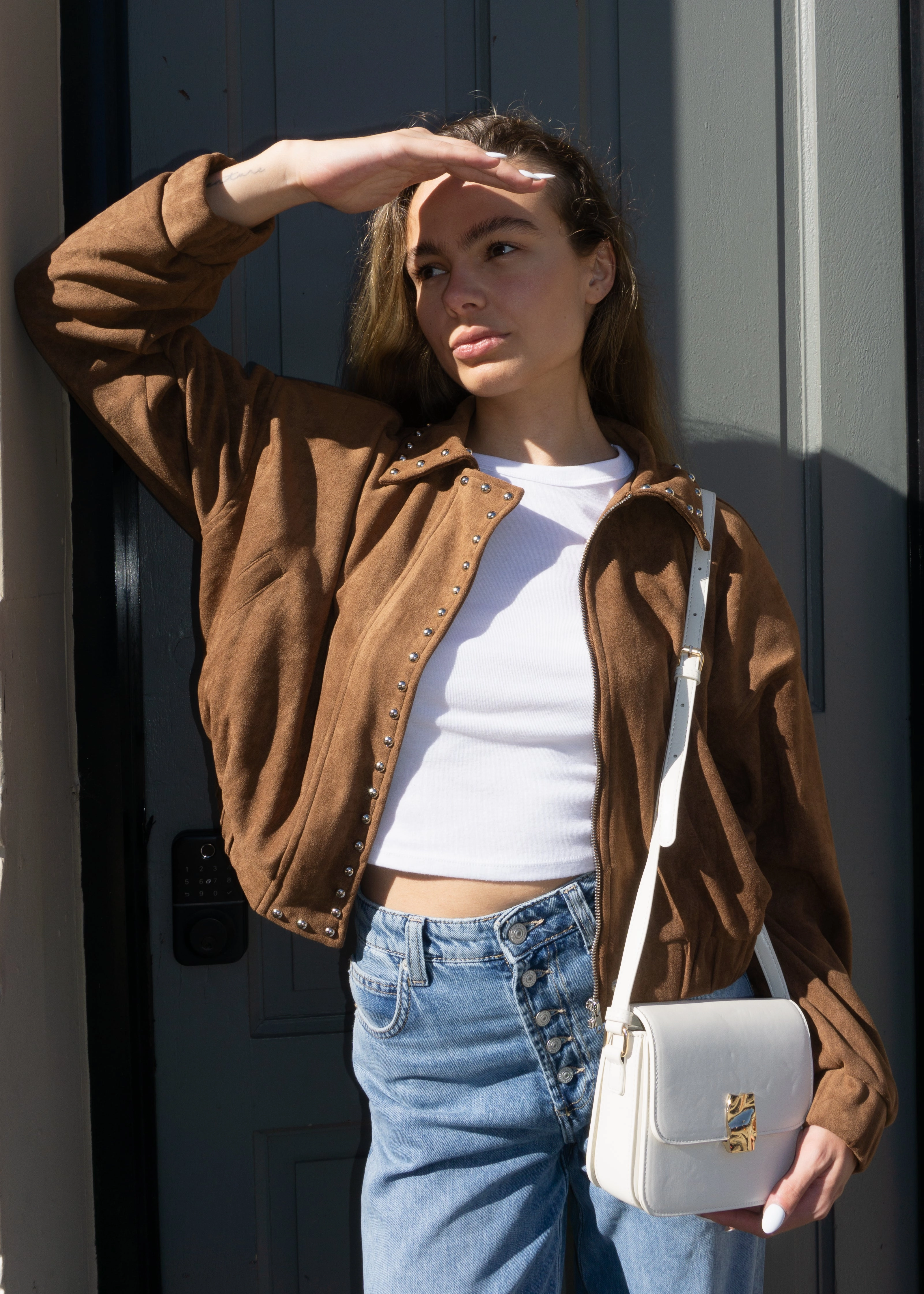 Sadie Studded Jacket - Camel ReversibleStyle All Day Wear