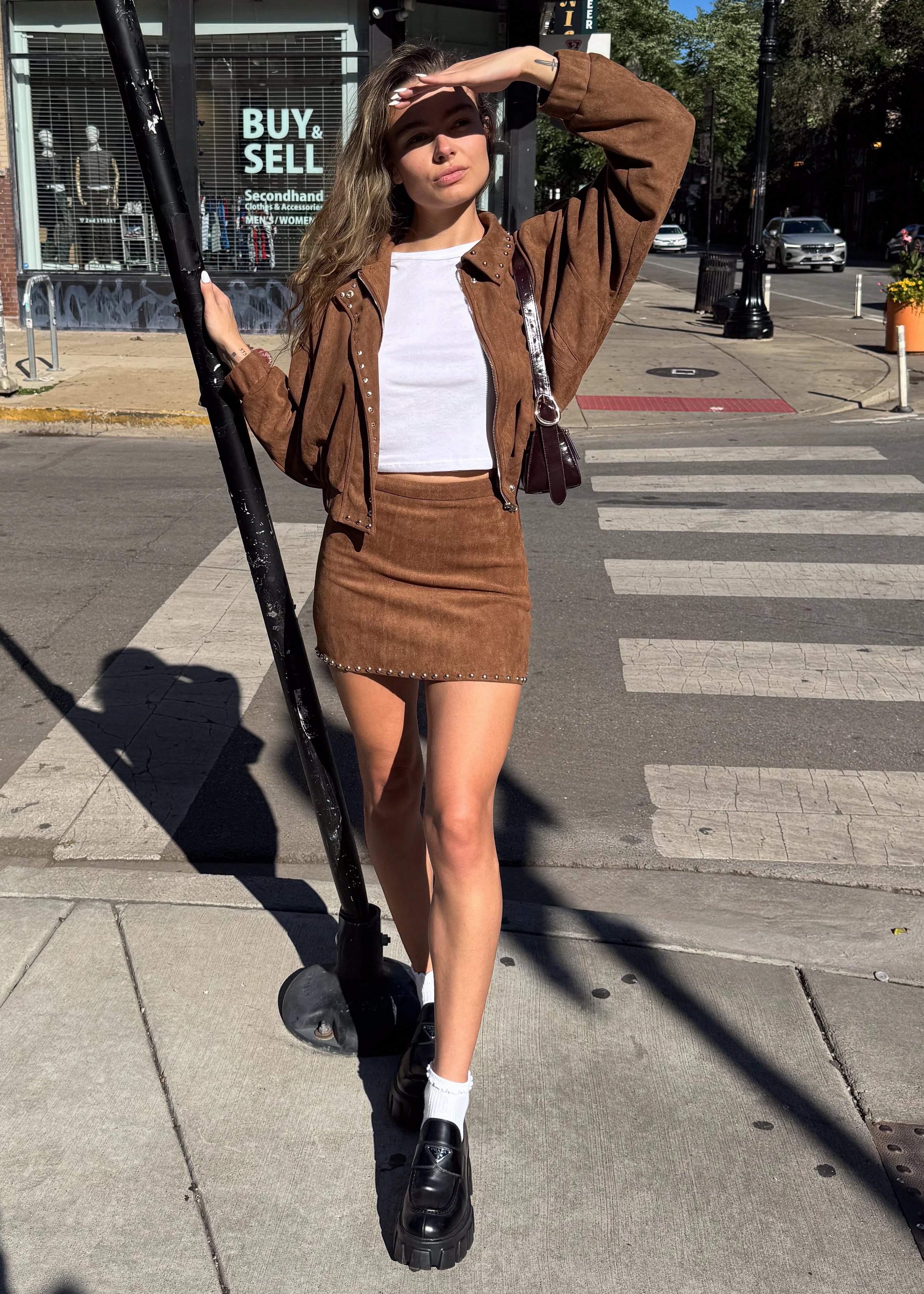 Sadie Studded Jacket - Camel Insulated Layer