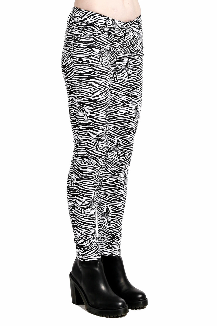 Anytime Fit Safari Jeans Zebra Print