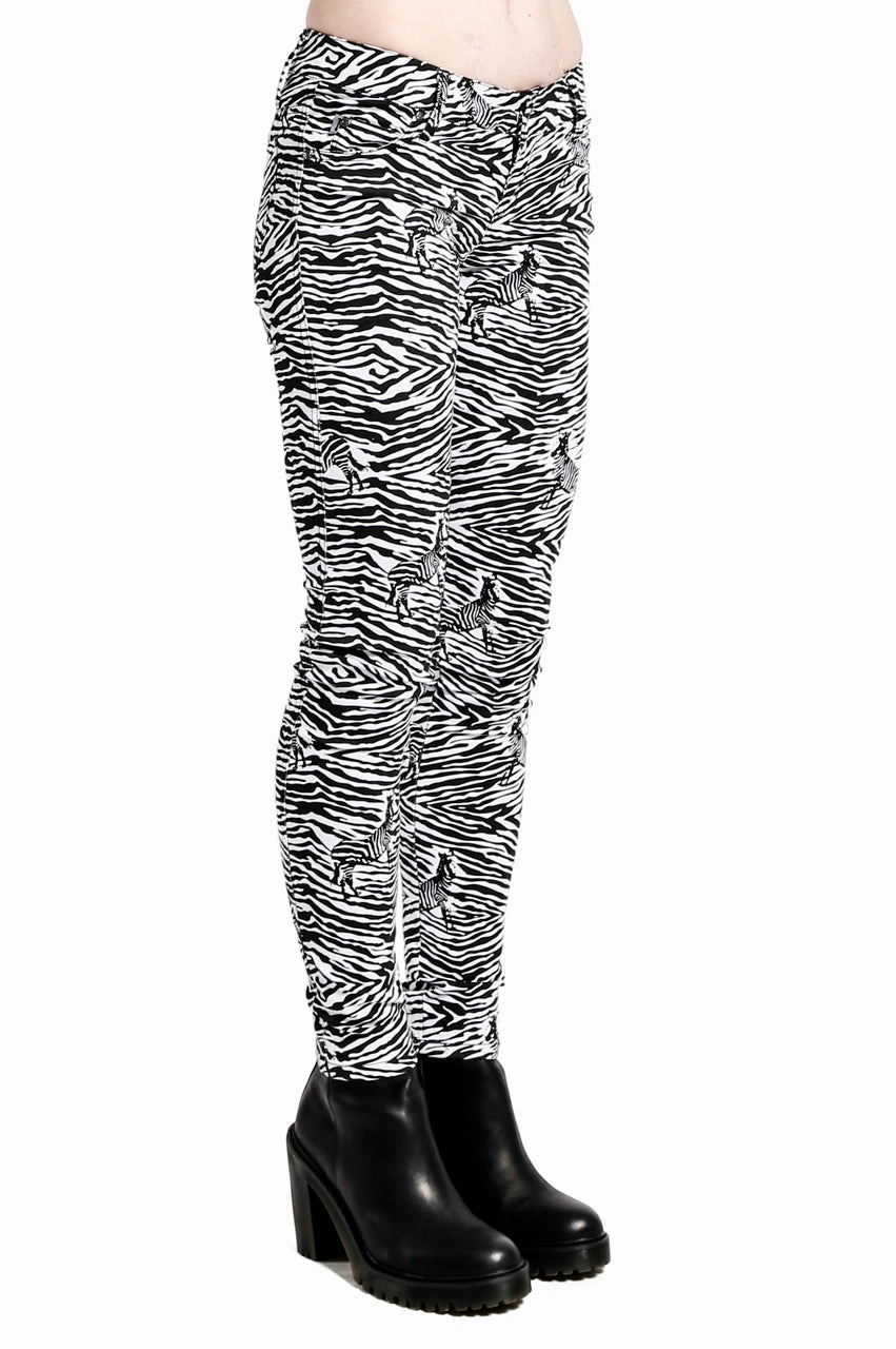 Safari Jeans Zebra Print Unfaded Hemline