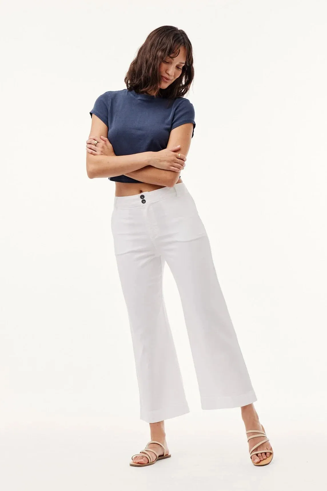 Quick Dry Fabric Secure Waistband Saige Wide Leg Crop