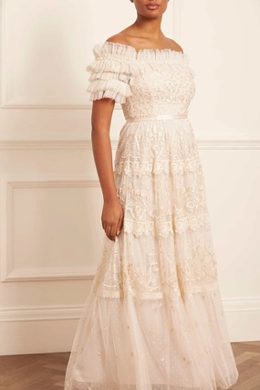 Midsummer Lace Off-Shoulder Gown V-Neck Fit For All