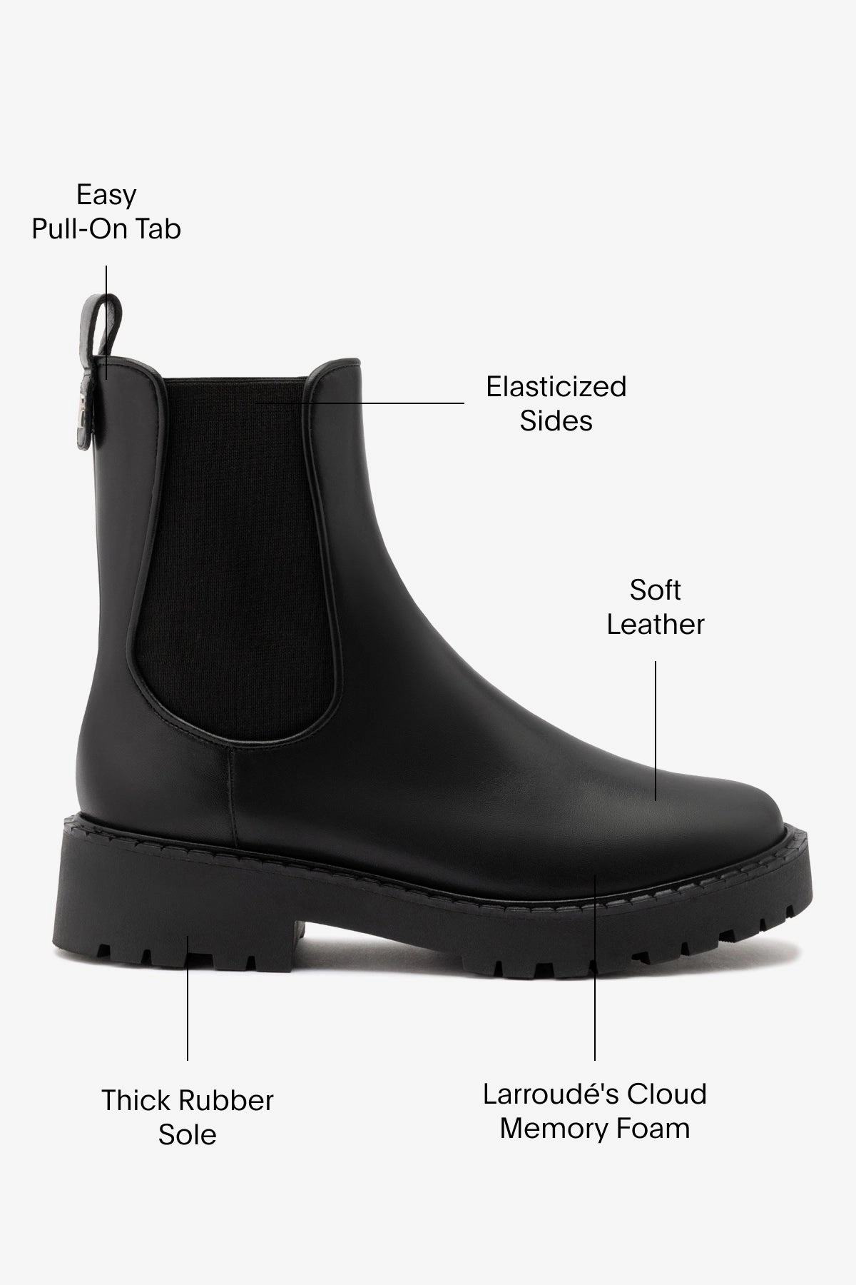 Sancha Boot In Black Leather Desert Wear Flexibility Design