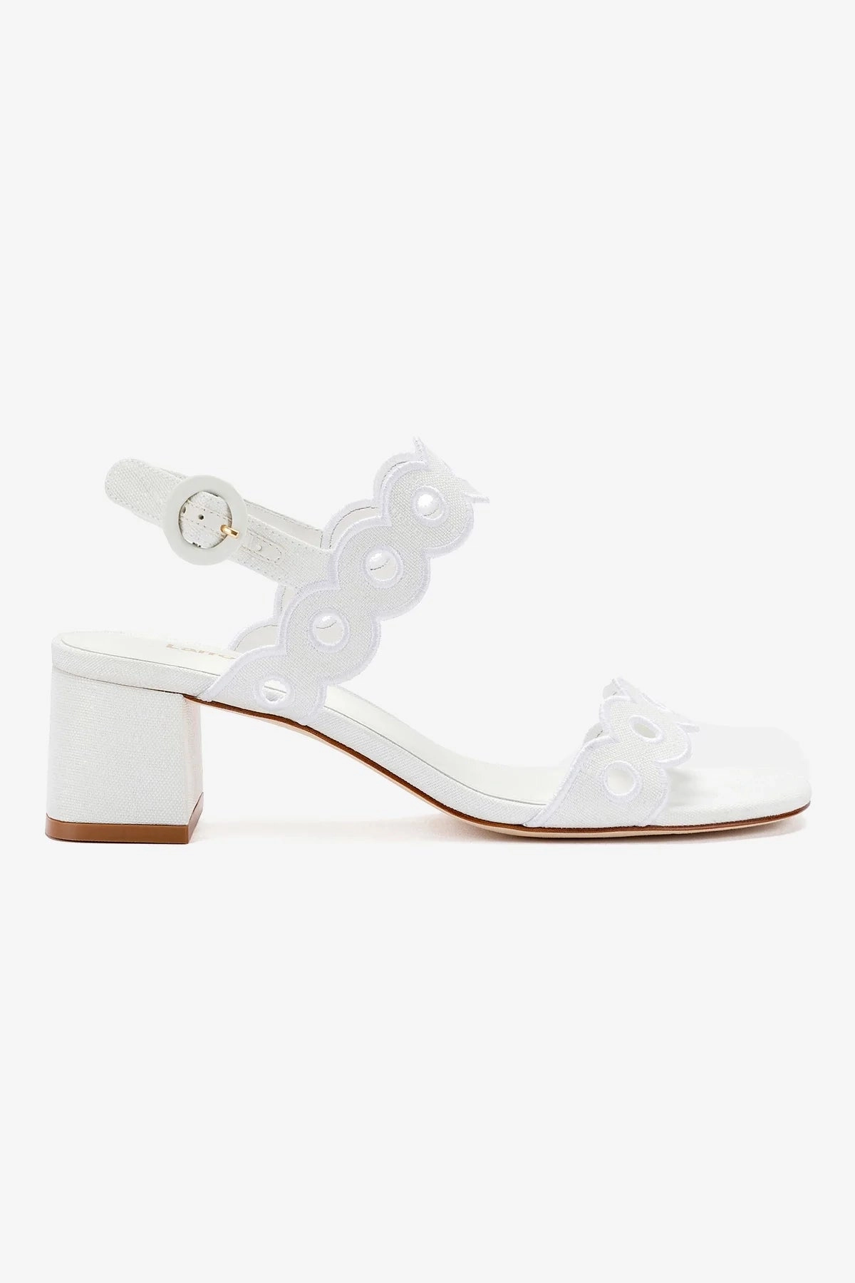 Party Pop Florence Broderie Sandal In White Raffia
