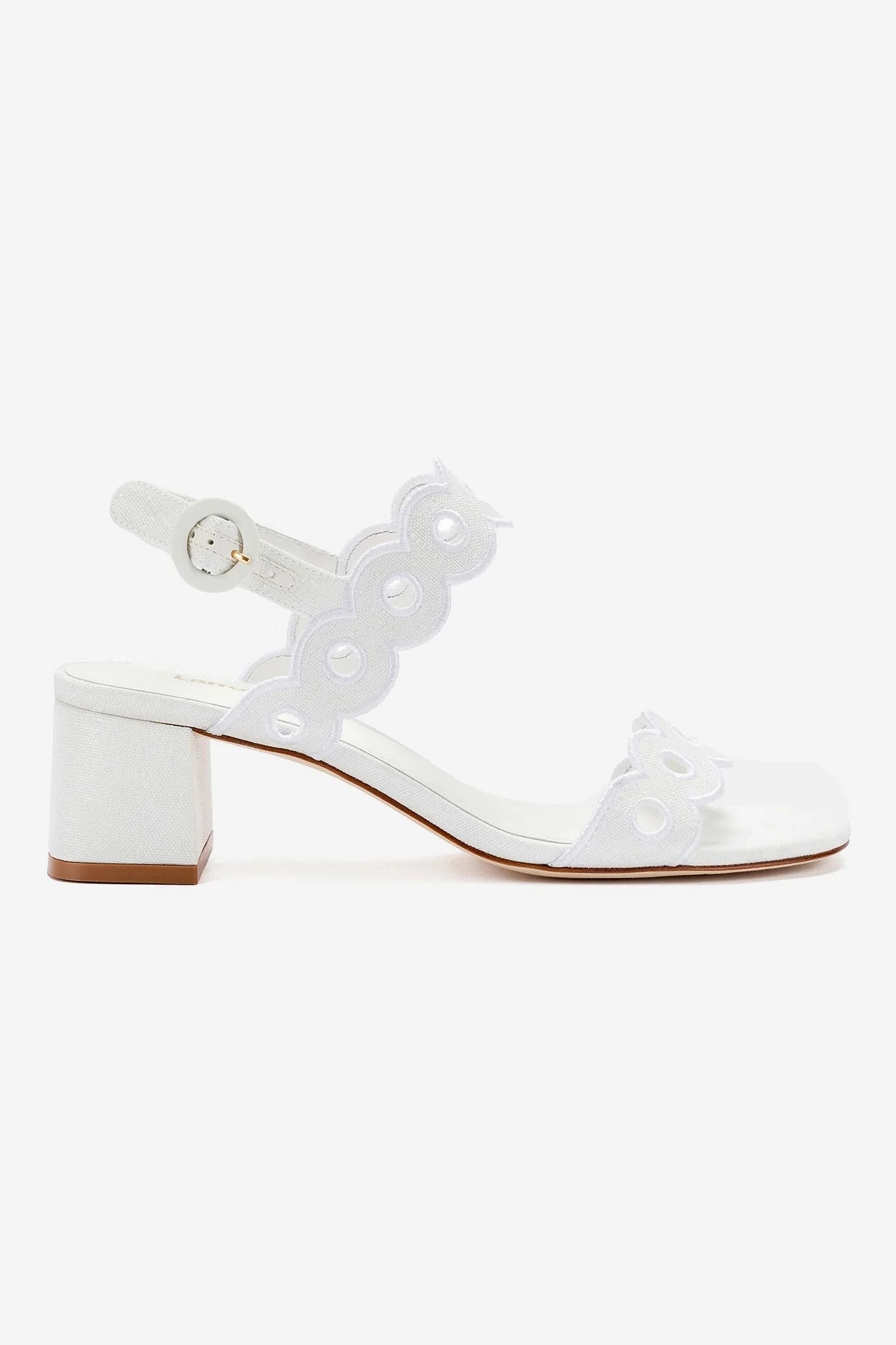 Florence Broderie Sandal In White Raffia Fashion Flip-flops
