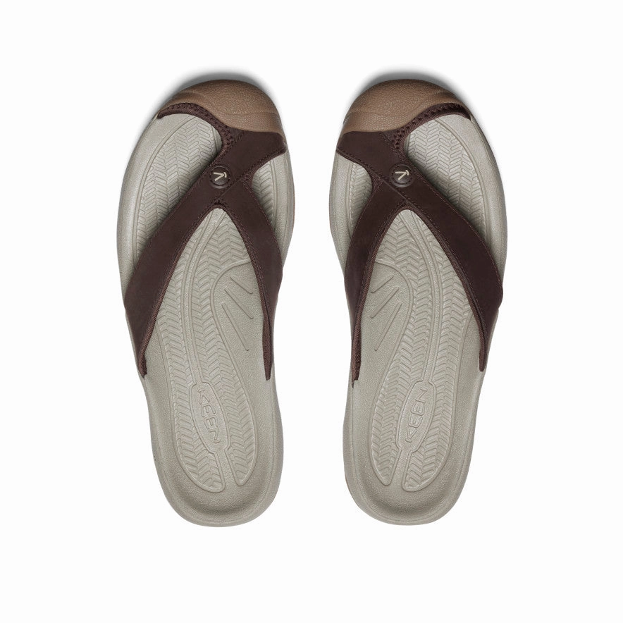 Outdoor Ready Shoes Men's Waimea Leather Flip-Flop  |  Java/Plaza Taupe