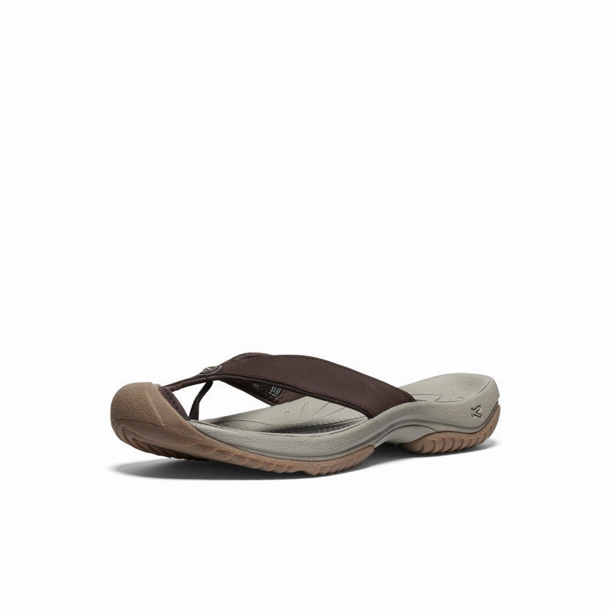 Ankle Strap Men's Waimea Leather Flip-Flop  |  Java/Plaza Taupe