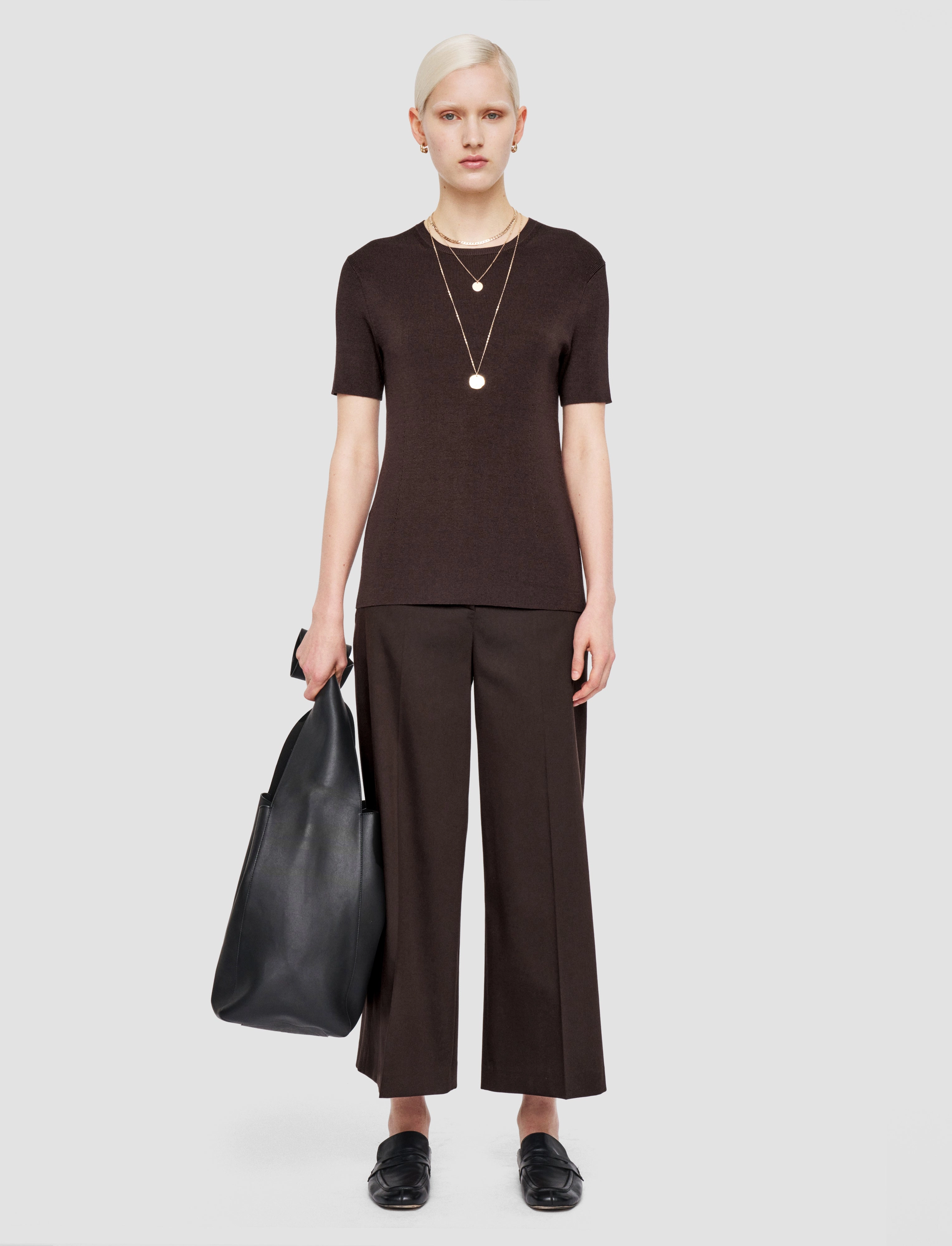 Satiny Rib Knit Top Biodegradable Fiber