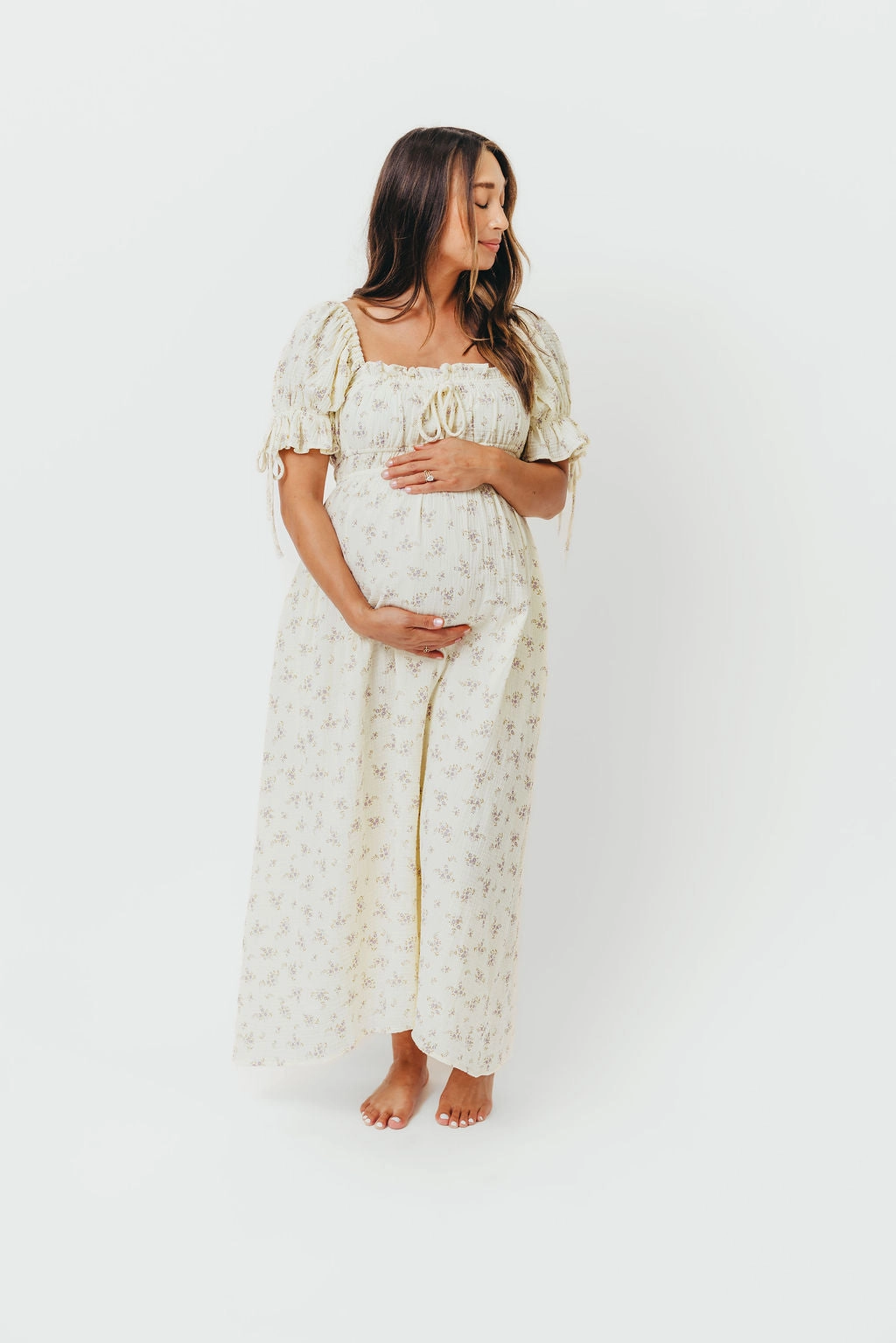 Sage Detail QuickDryTechnology Savanna Steppe 100% Cotton Dress in Lilac - Bump Friendly & Inclusive Sizing (S-3XL)