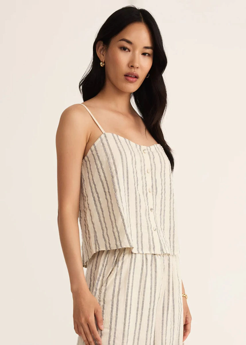 Savoy Stripe Tank - Sea Salt ButtonlessClosure HypoallergenicConstruction