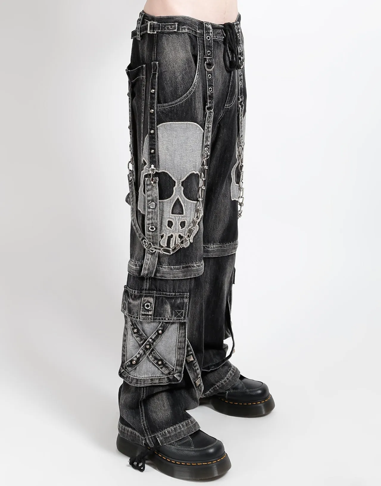 Cozy and Relaxed Smart Style SCARE DARK STREET PANT FOG WASH BLACK DENIM