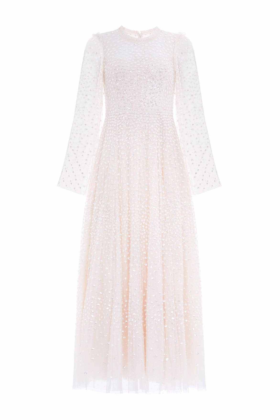 Scatter Dot Round Neck Ankle Gown Statement-Piece Street Ease