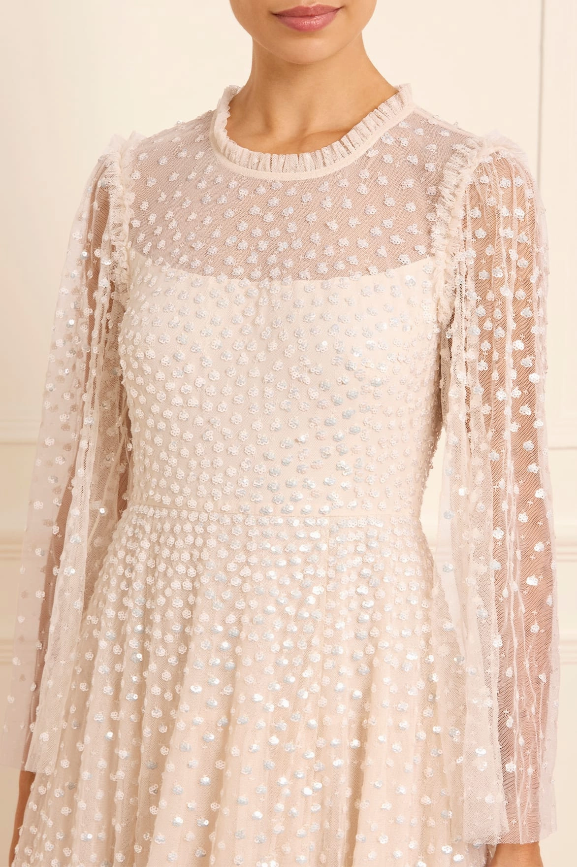 Scatter Dot Round Neck Ankle Gown Pure Vibes Pure Lines