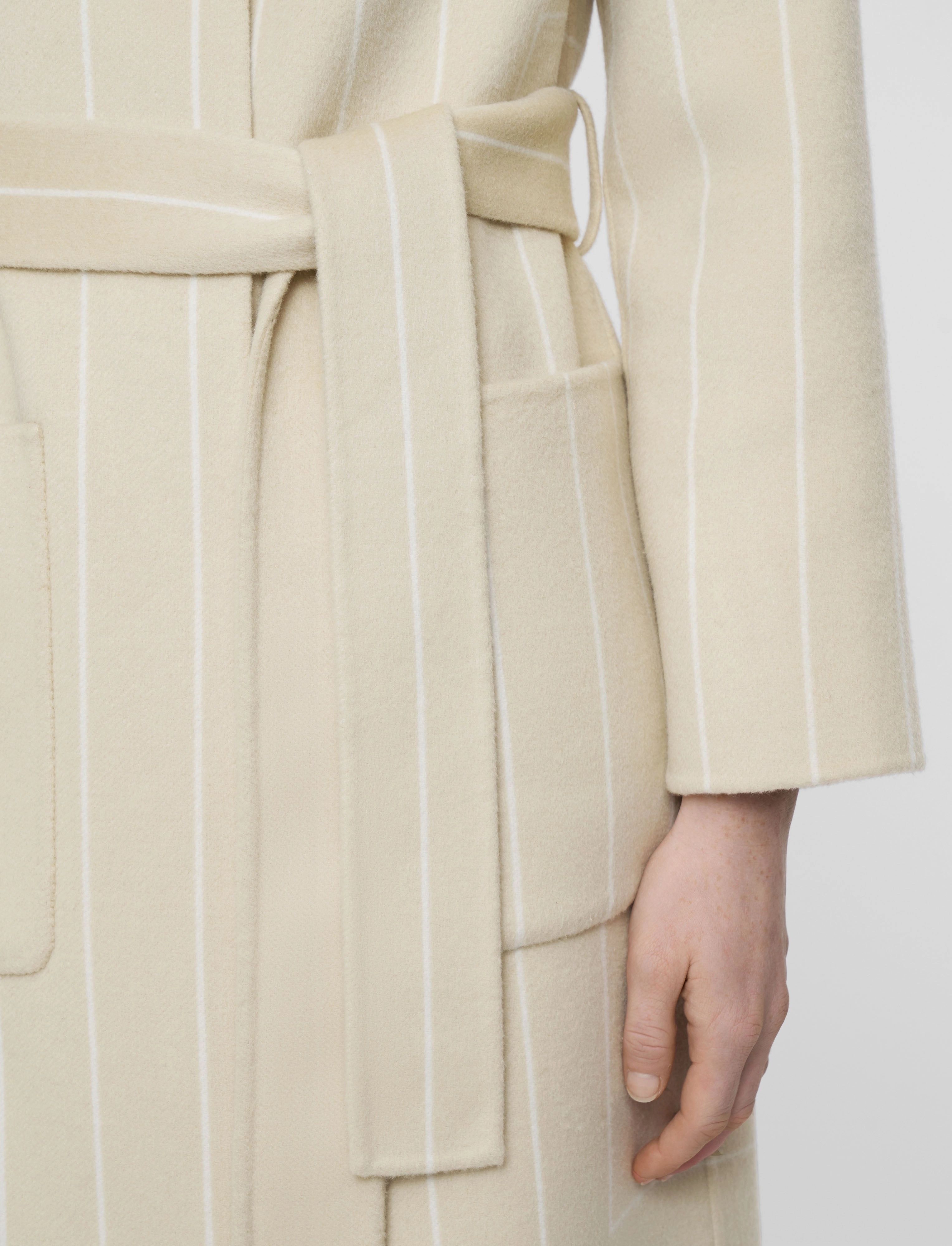 Scheffer Geometric Double Face Wool Coat Practical Everyday Fit City Ready