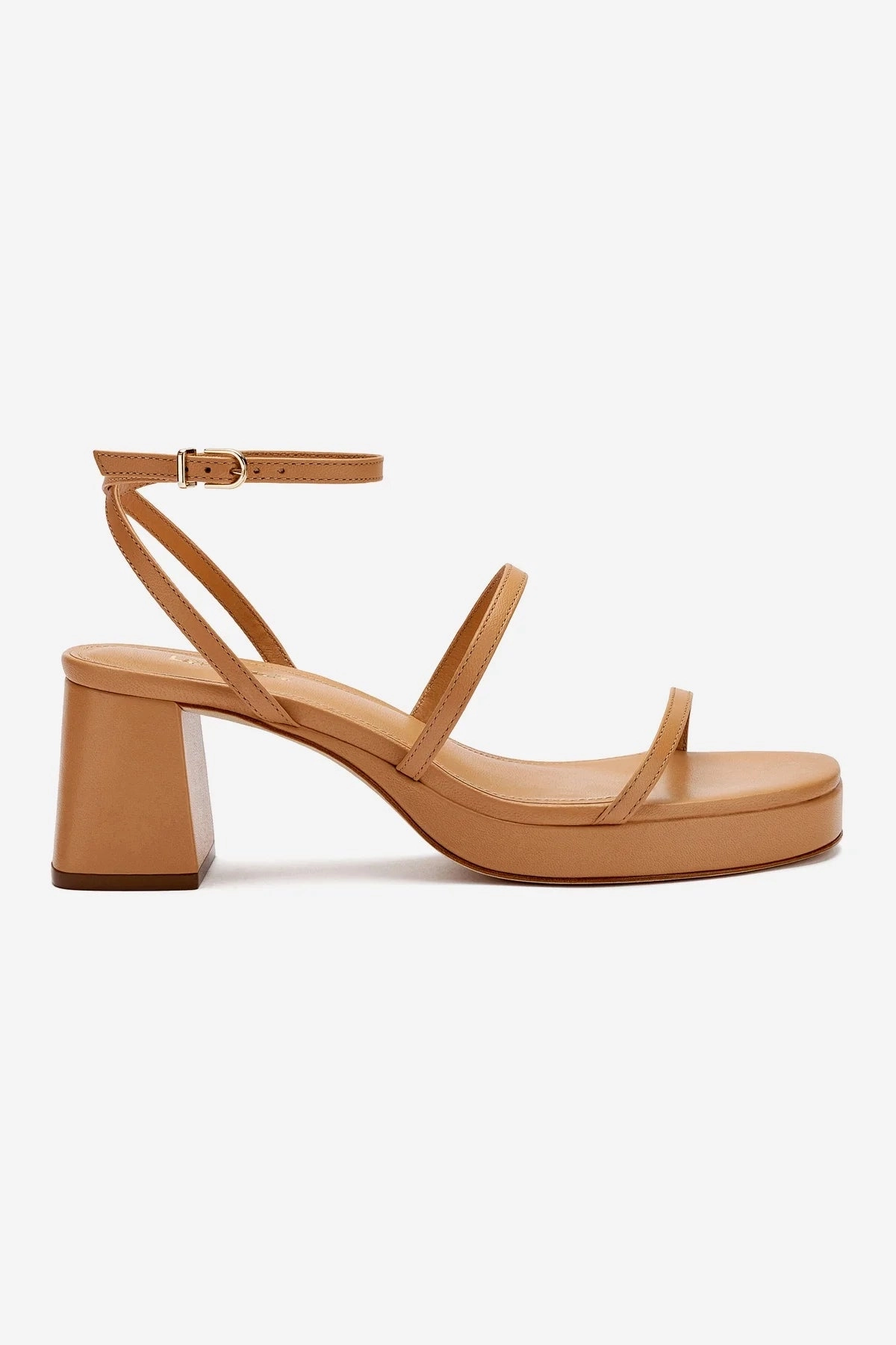 Gio Sandal In Tan Leather Stretchable Material All Purpose