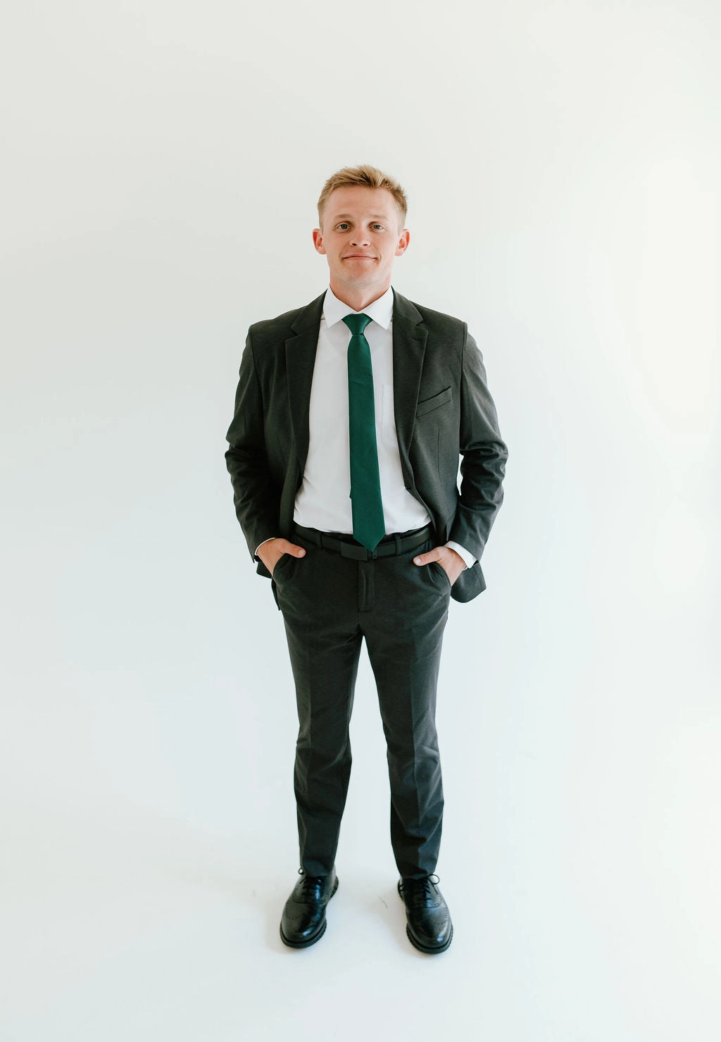 Perfect Design Wear Sculpted Fit Washable 2-Pant Flex Suit Charcoal