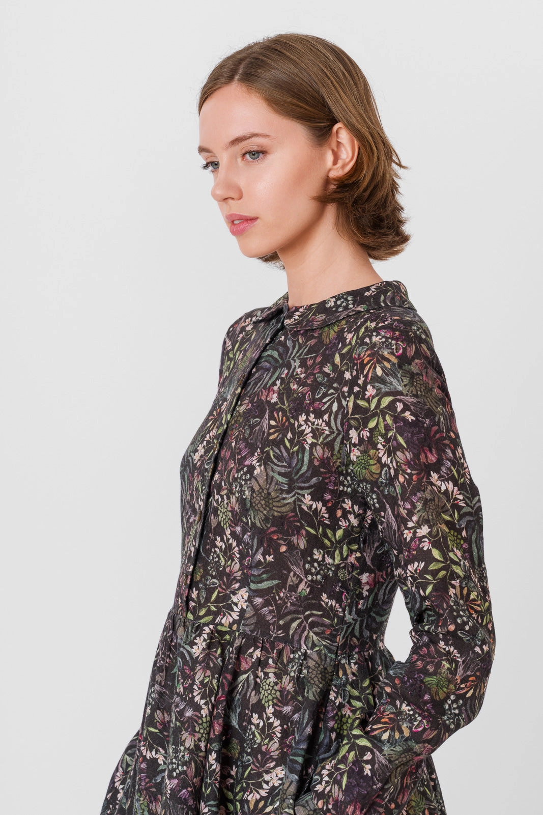Classic Dress, Long Sleeve, Venice Floral StretchableKnit