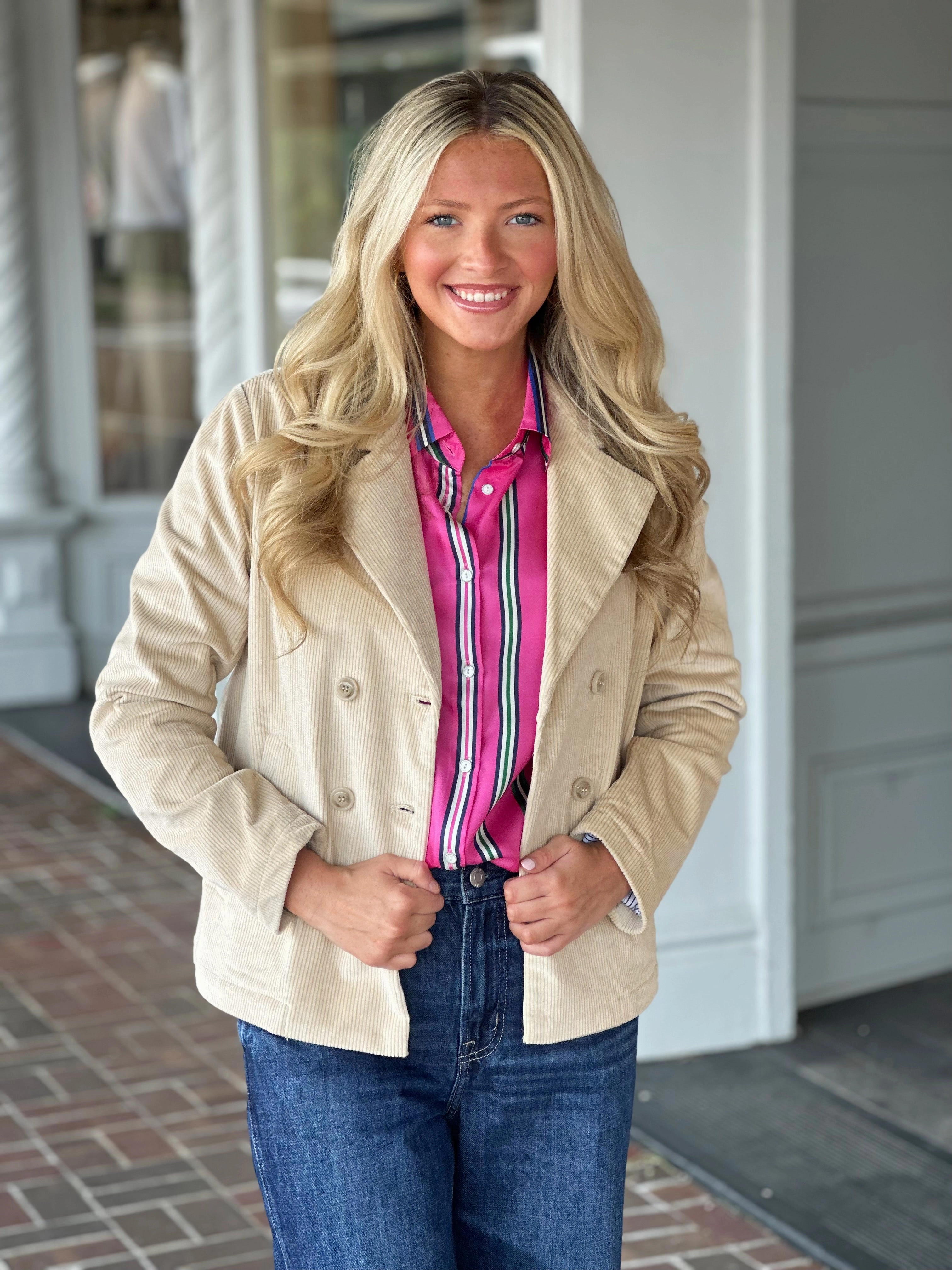 Elliott Lauren Corduroy Jacket Magnetic Fasteners