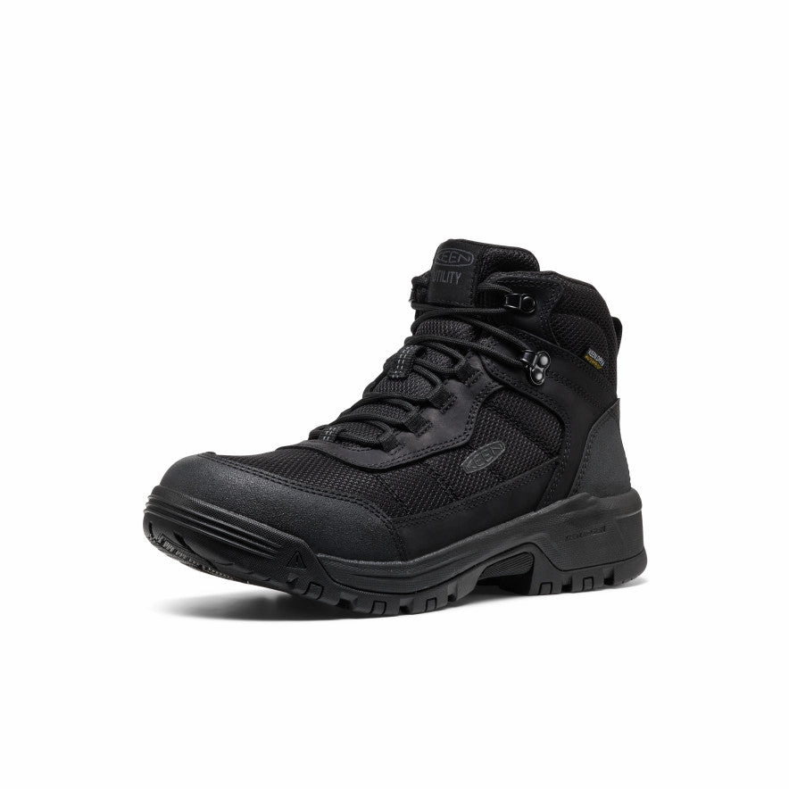 ReinforcedToe Men's Skokie Waterproof Work Boot (Soft Toe)  |  Black/Black