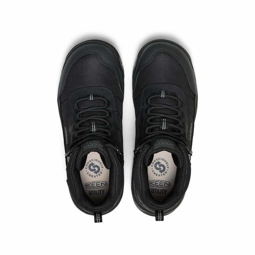 Men's Skokie Waterproof Work Boot (Soft Toe)  |  Black/Black Street Ready Reinforced Form Morning Walk