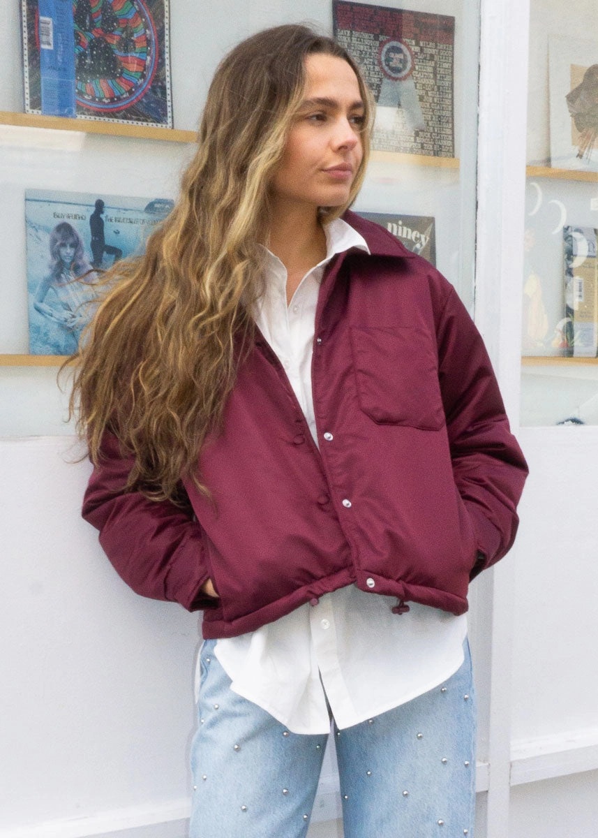 Selma Jacket - Wine Vegan Fabric