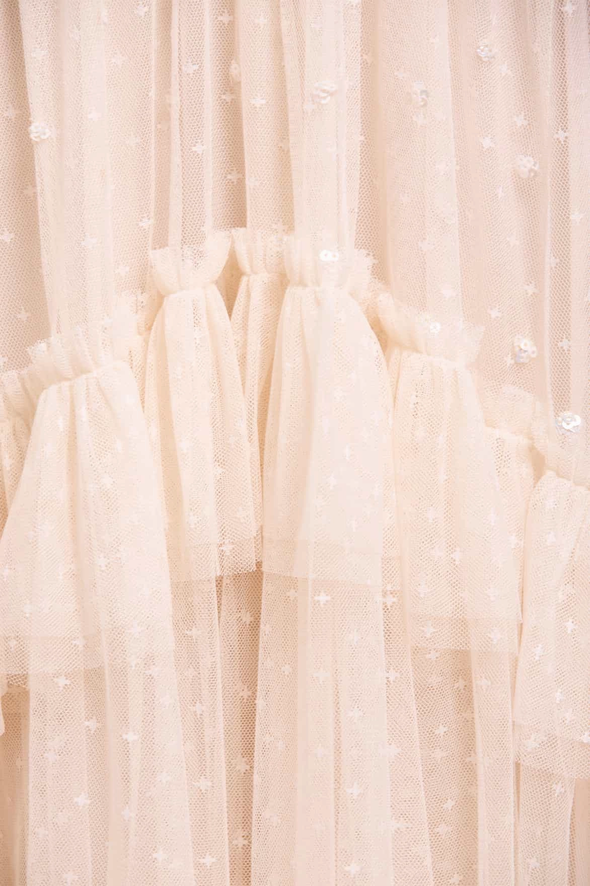 Easy Go Sequin Glimmer Rouched Off-Shoulder Gown