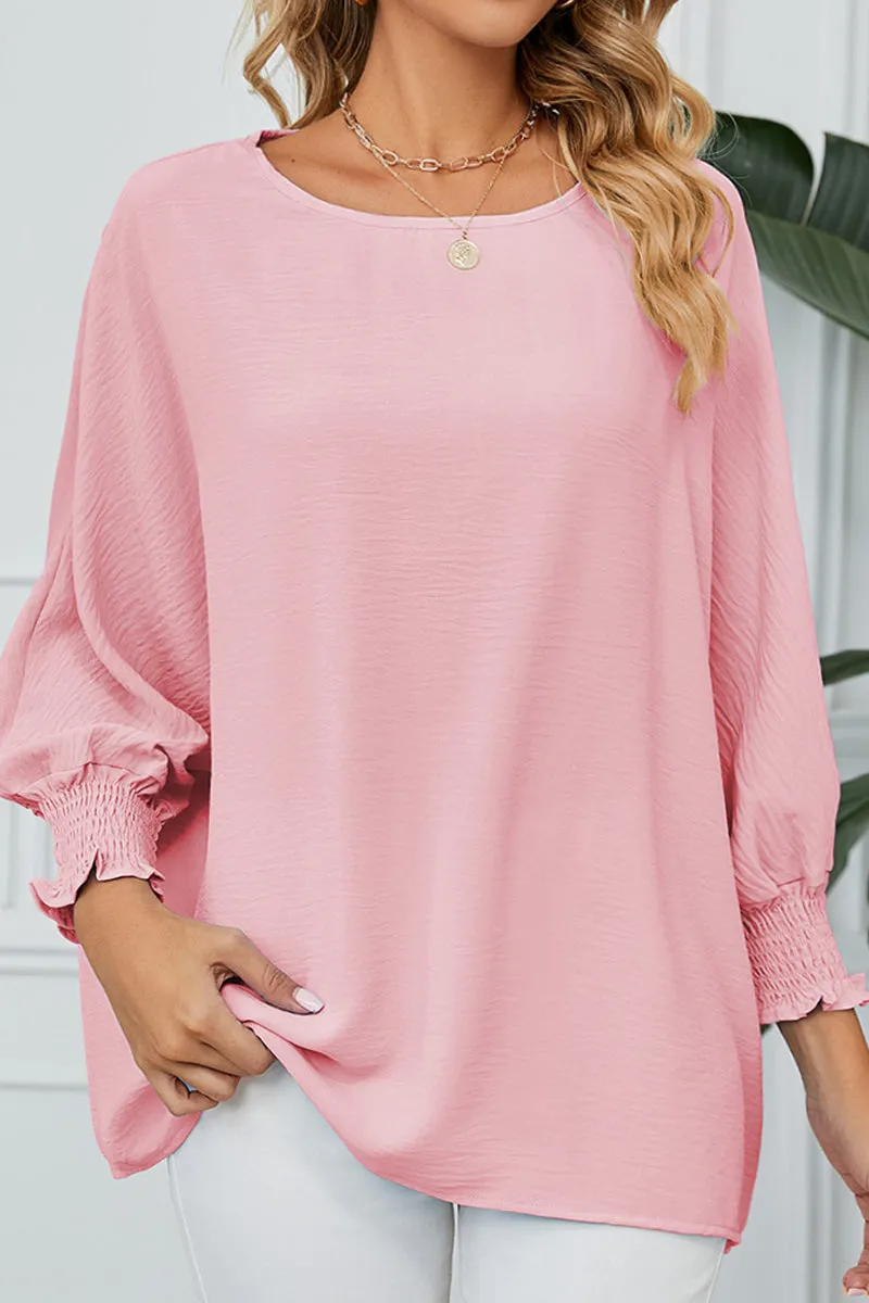 SEVEN QUARTER SLEEVE LOOSE SHIFFON BLOUSE Breezy Design