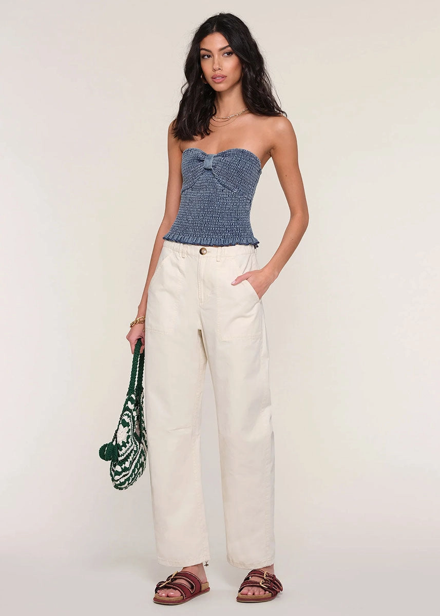 Alleia Pant - Ecru Sustainable Material Blend Non Irritating Tags