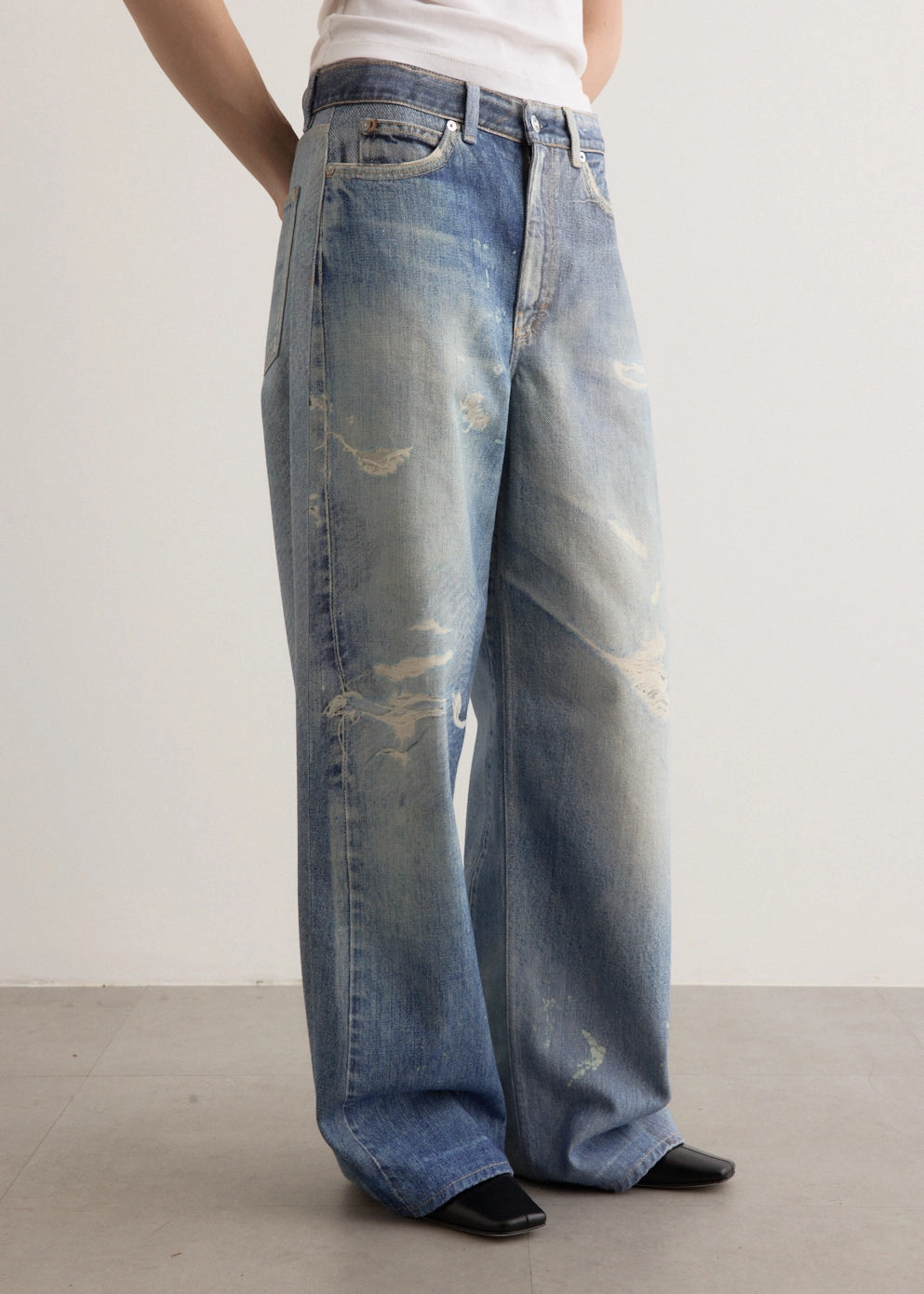 Full Cut Digital Print Denim Jeans Chill Outfit Relaxed Style Earthy Classic Weekend Getaway