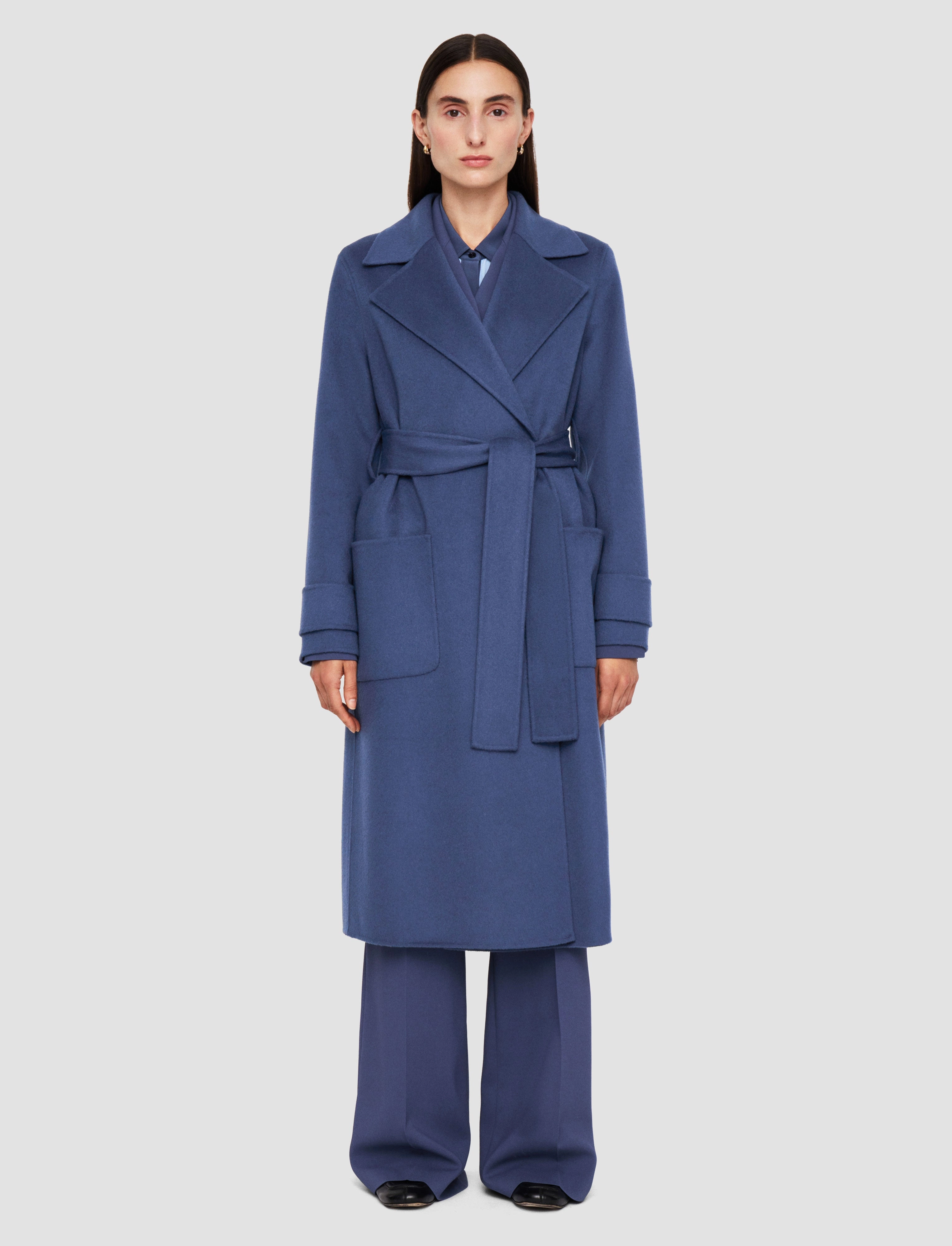 Weatherproof Construction Foldable Shoulder Straps Arline Double Face Cashmere Coat