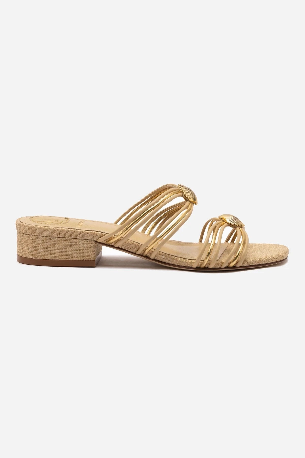 Club Mood Bazaar Day Shelly Flat Mule In Beige Raffia