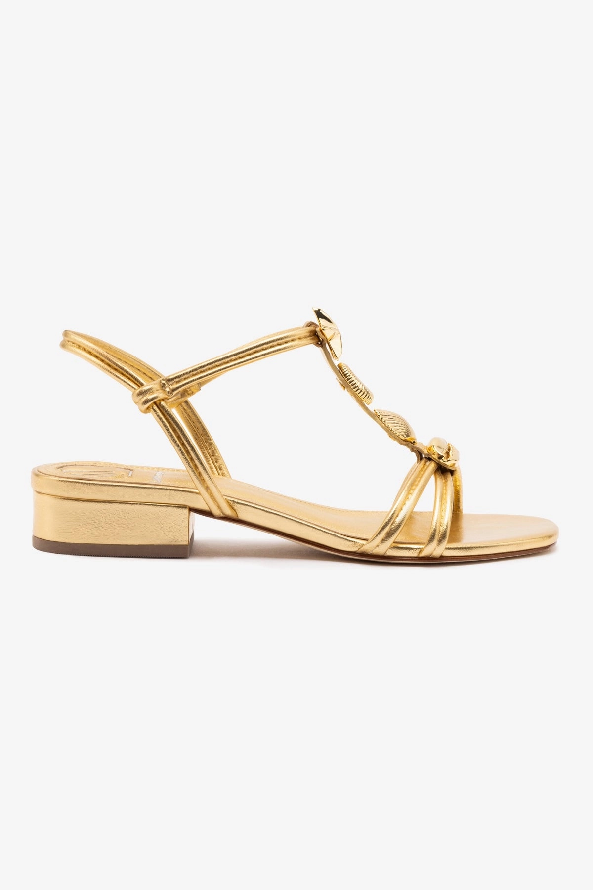 Shelly Flat Sandal In Gold Metallic Leather garden party