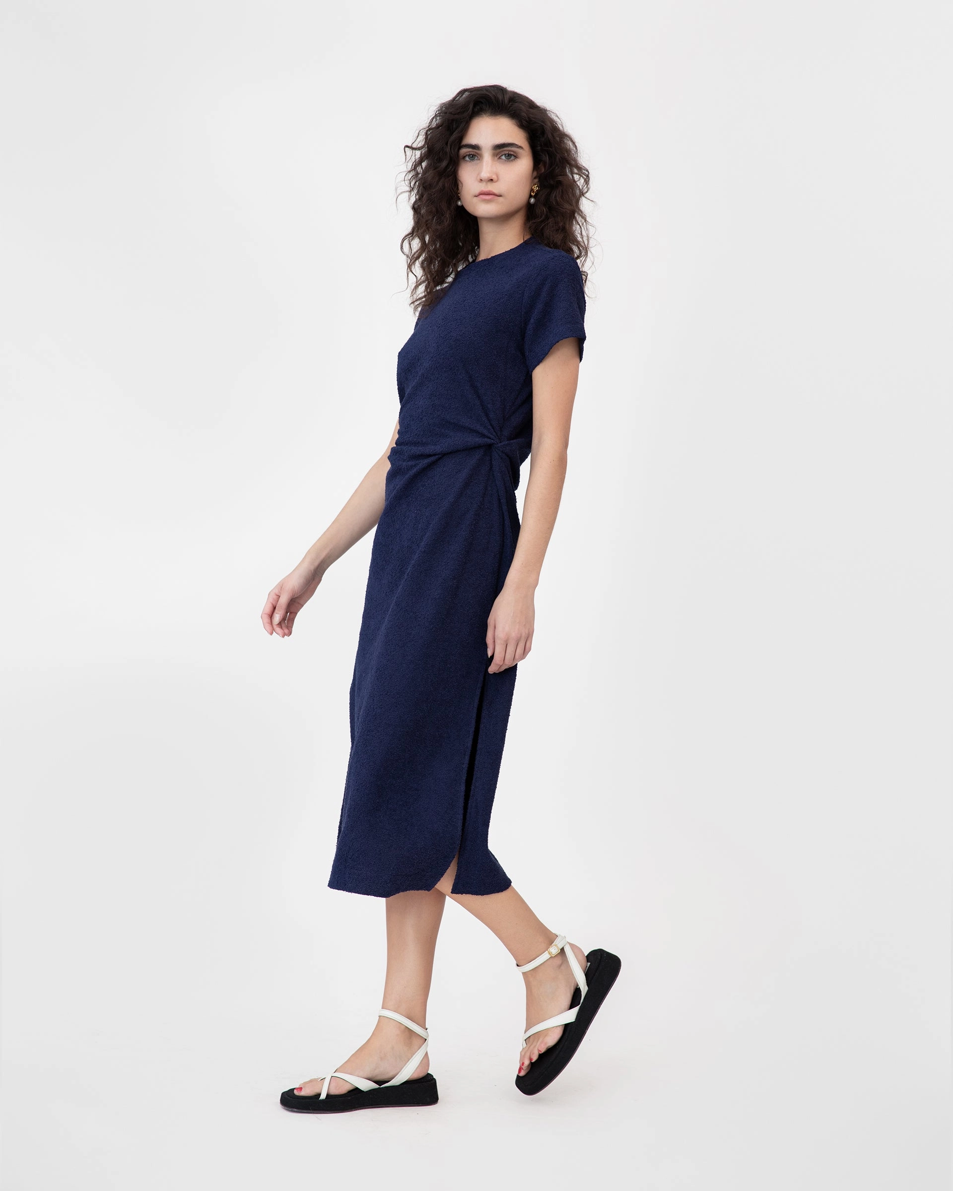 Matte-Appearance Ocean-Inspired Short Sleeve Aurora Dress