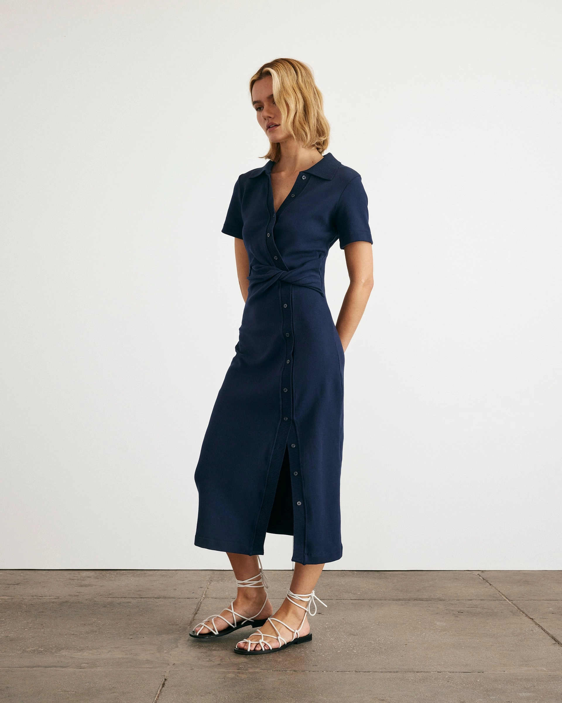 Short Sleeve Ellicot Dress Stretch Flexibility