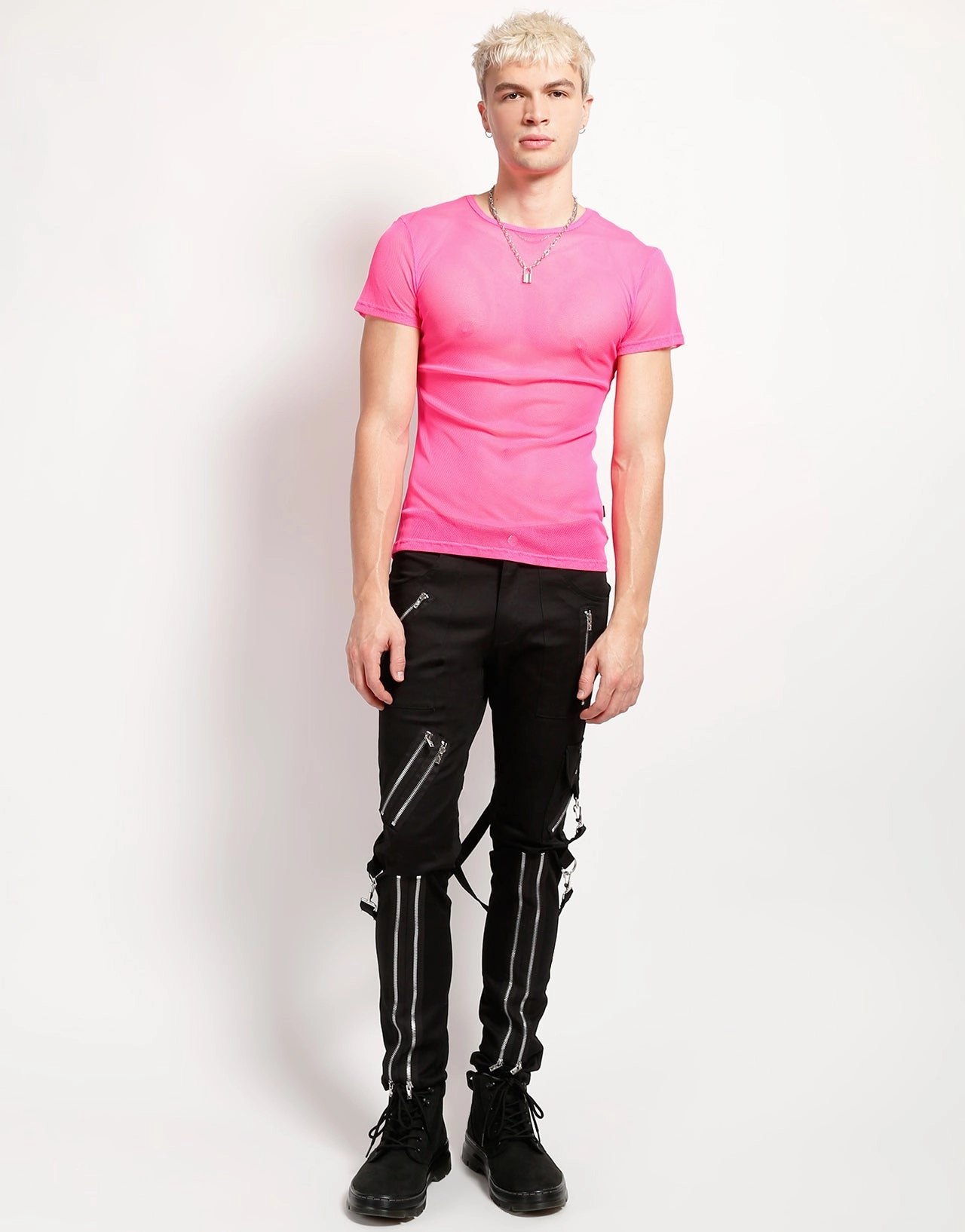 SHORT SLEEVE FISHNET PINK Ventilated Back Panels