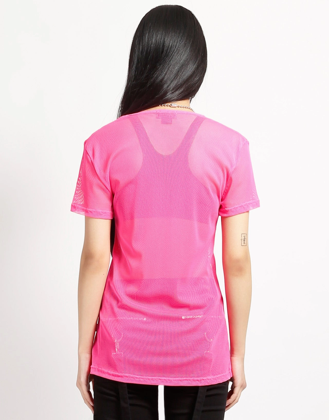Biodegradable Fiber AntiStatic Weave SHORT SLEEVE FISHNET PINK