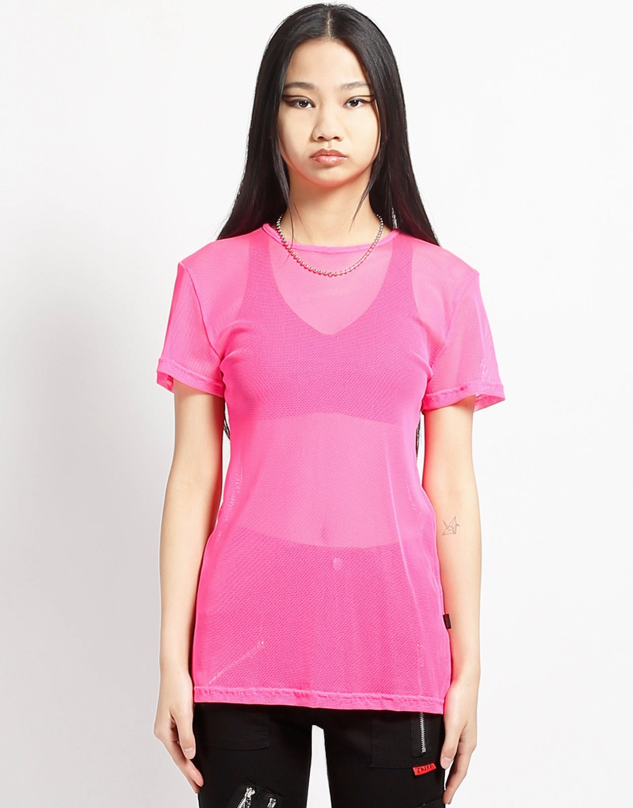 SHORT SLEEVE FISHNET PINK Earthy Tone Colorways