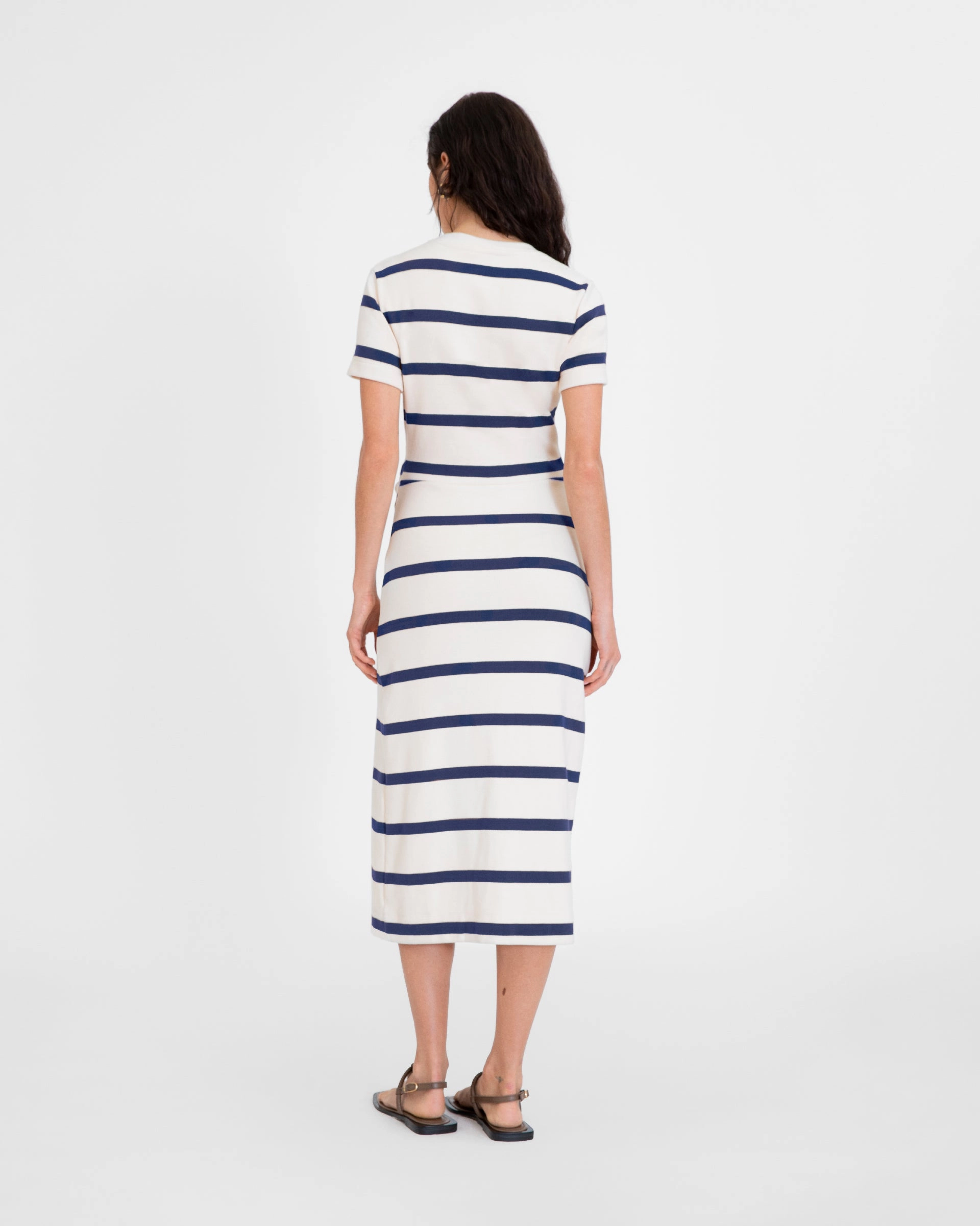 Short Sleeve Striped Cody Dress Ultra Soft Zero Waste Production