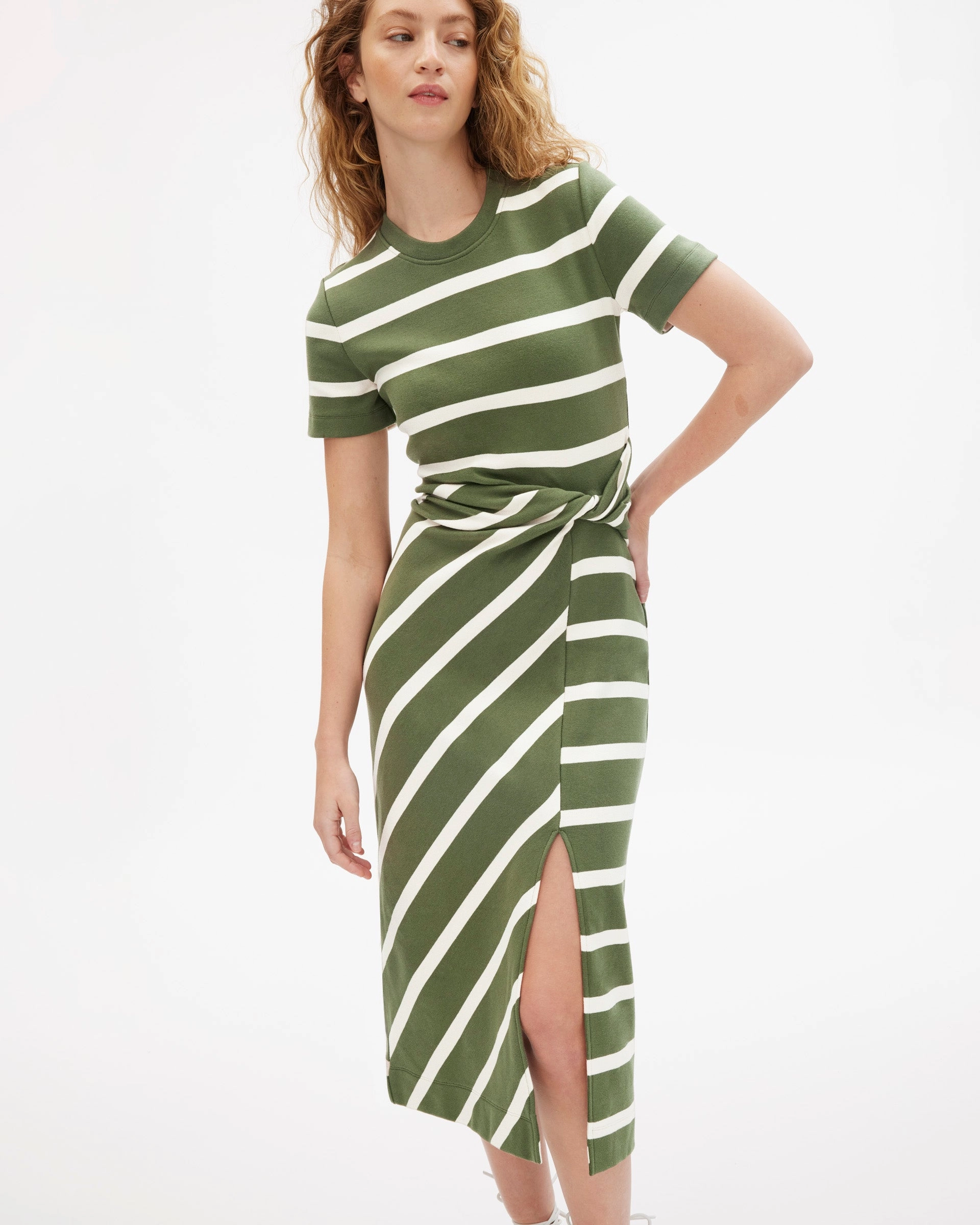 Short Sleeve Striped Cody Dress UV Protection Fabric Multi Look