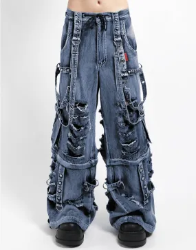 SeamlessPockets Travel Essential SHREDDER DENIM FULL FORCE PANT INDIGO FOG WASH