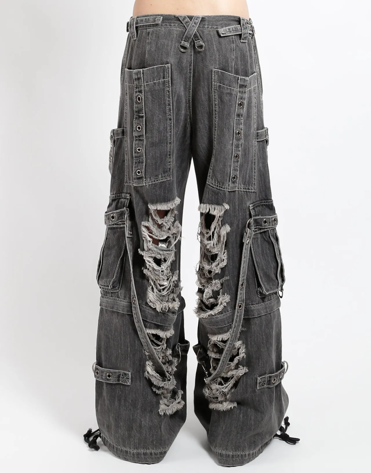 SHREDDER DENIM STRAP PANT BLACK Comfort Control Tagless Design