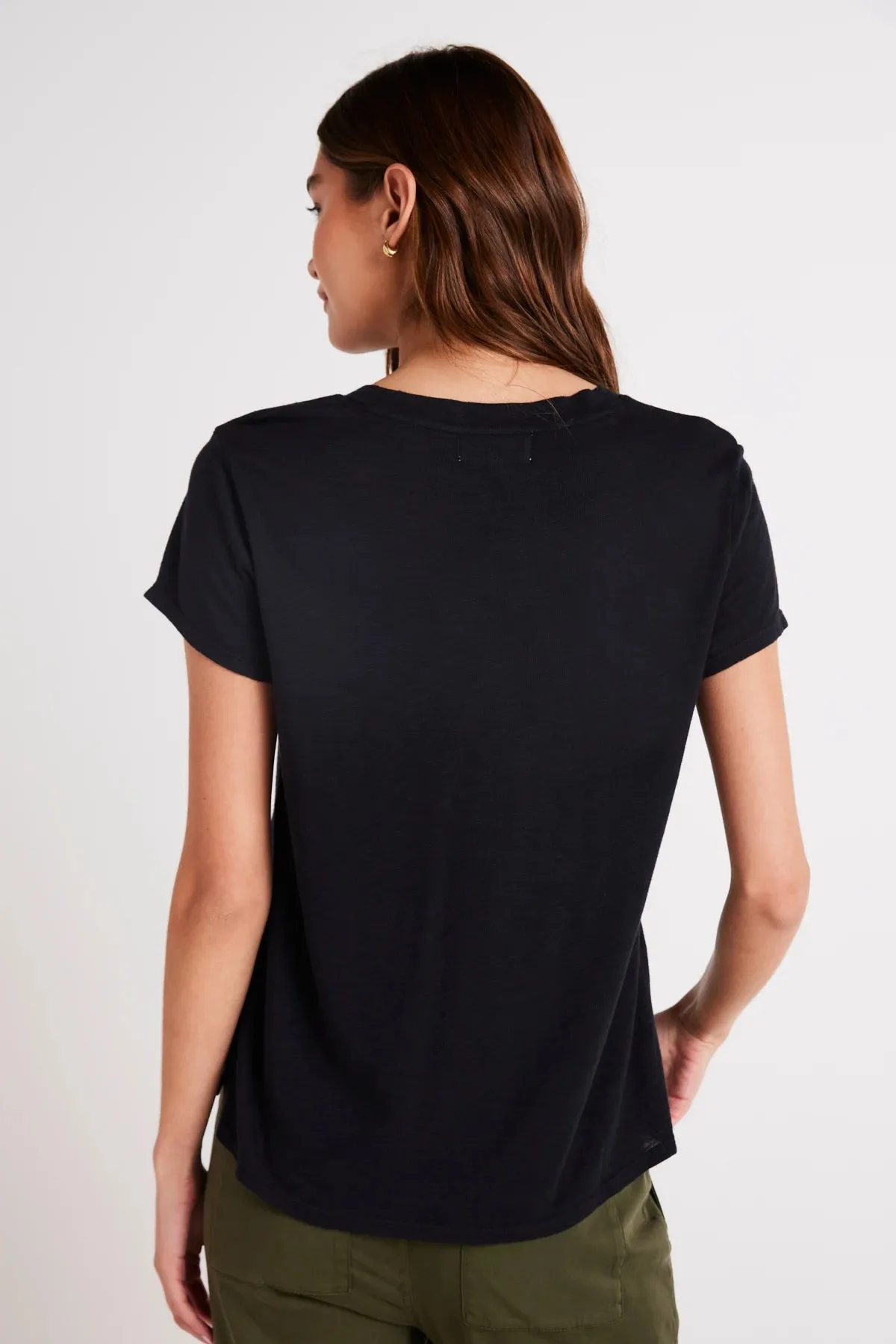 Side Slit V-Neck Tee QuickDry Fashionable Ease