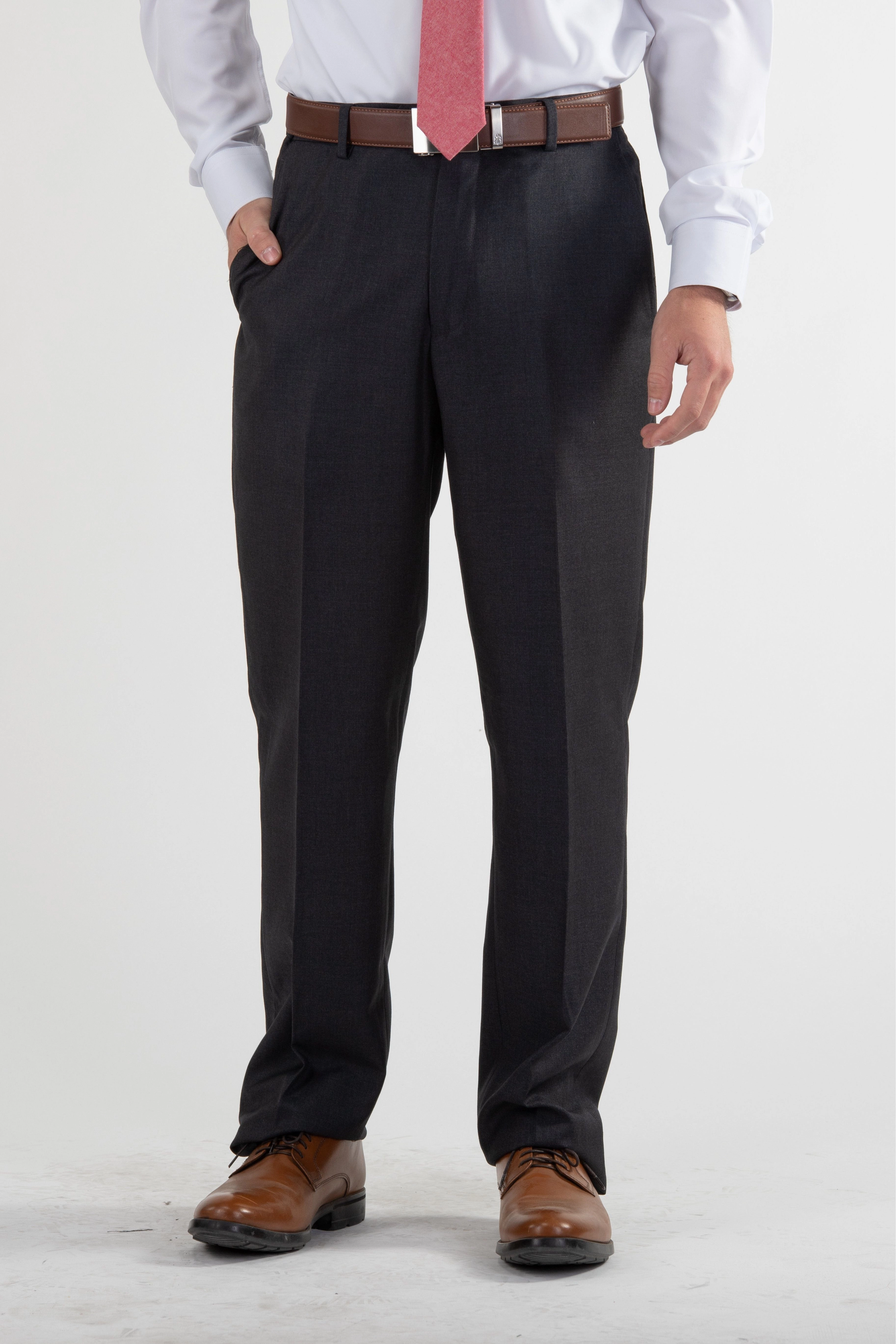 Snag Proof Fabric Elastic Free Cuffs Signature Suit Pant Classic Fit / Charcoal